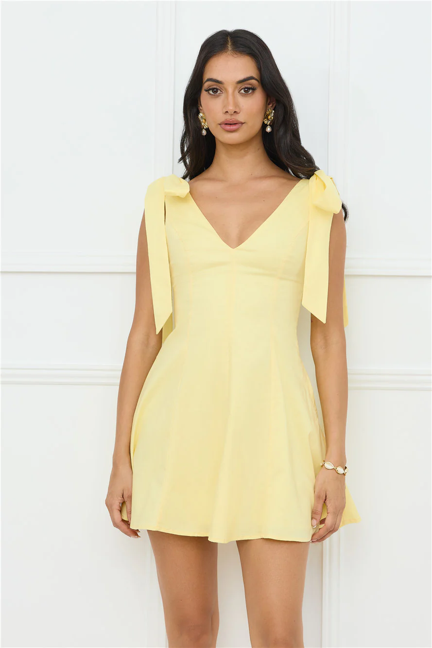 Pretty In Power Mini Dress Yellow - luluinthesky