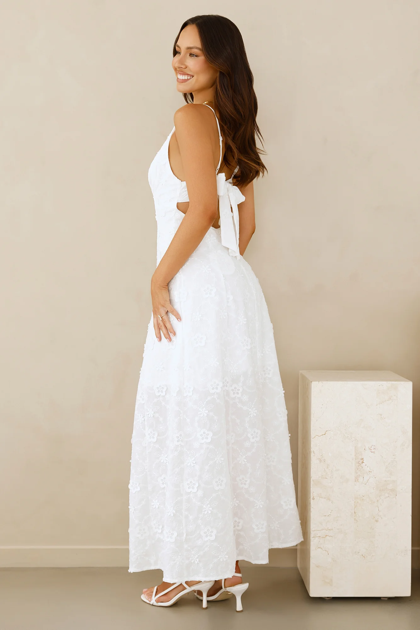 Soft Moonbeam Maxi Dress White - luluinthesky