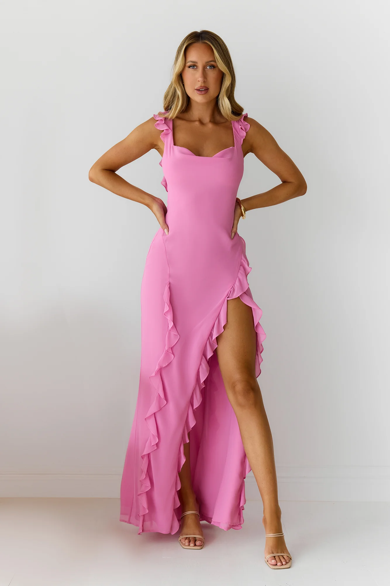 All Night Affair Maxi Dress Pink - luluinthesky