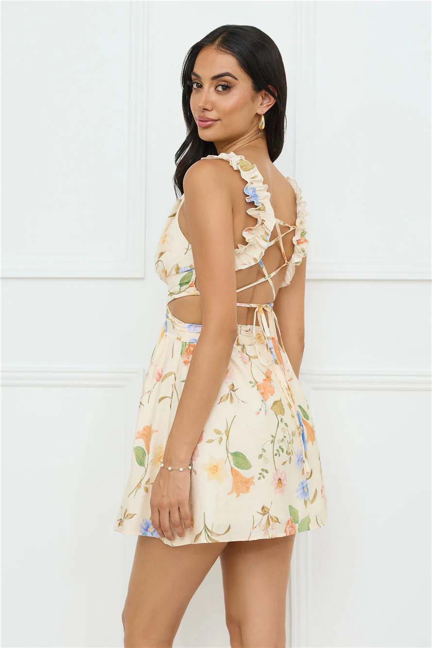 Florals In Spring Mini Dress Print - luluinthesky