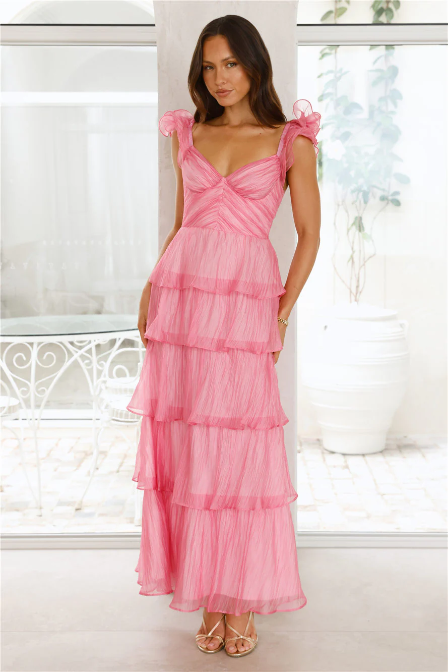 Shining Sunbeam Maxi Dress Pink - luluinthesky