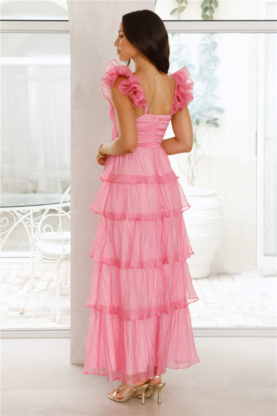 Shining Sunbeam Maxi Dress Pink - luluinthesky