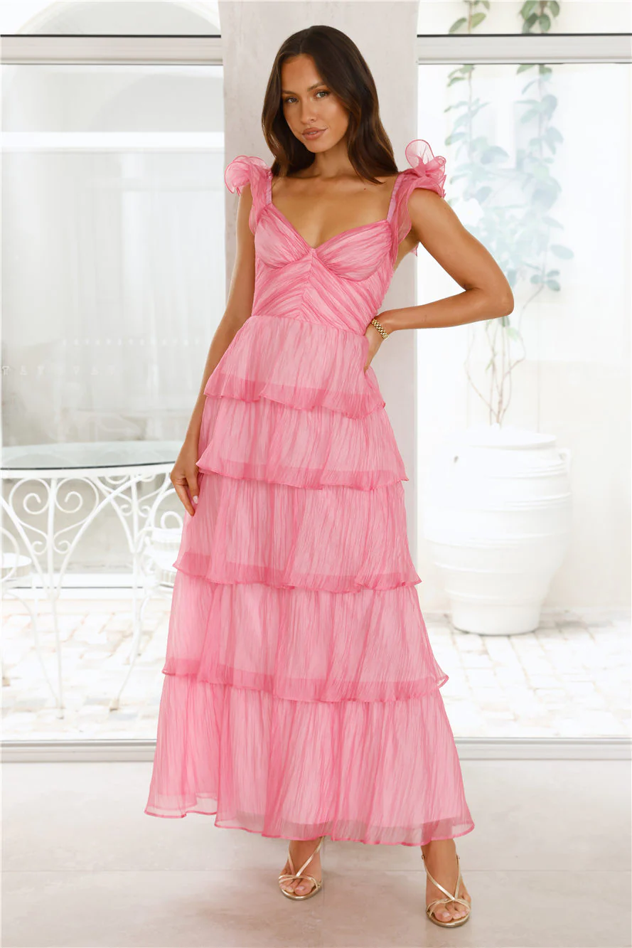 Shining Sunbeam Maxi Dress Pink - luluinthesky