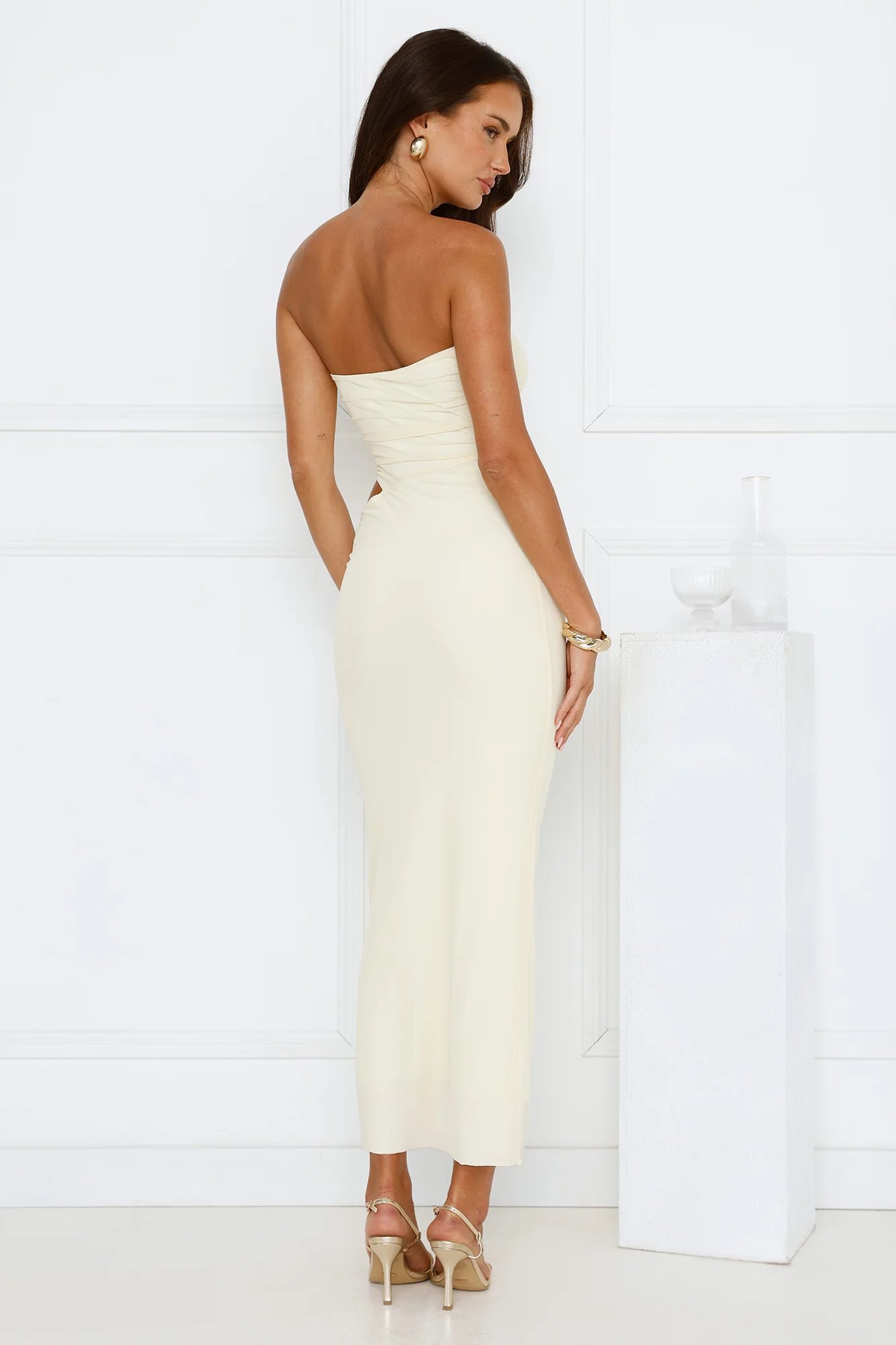Perfect Vacay Strapless Mesh Maxi Dress Yellow - luluinthesky