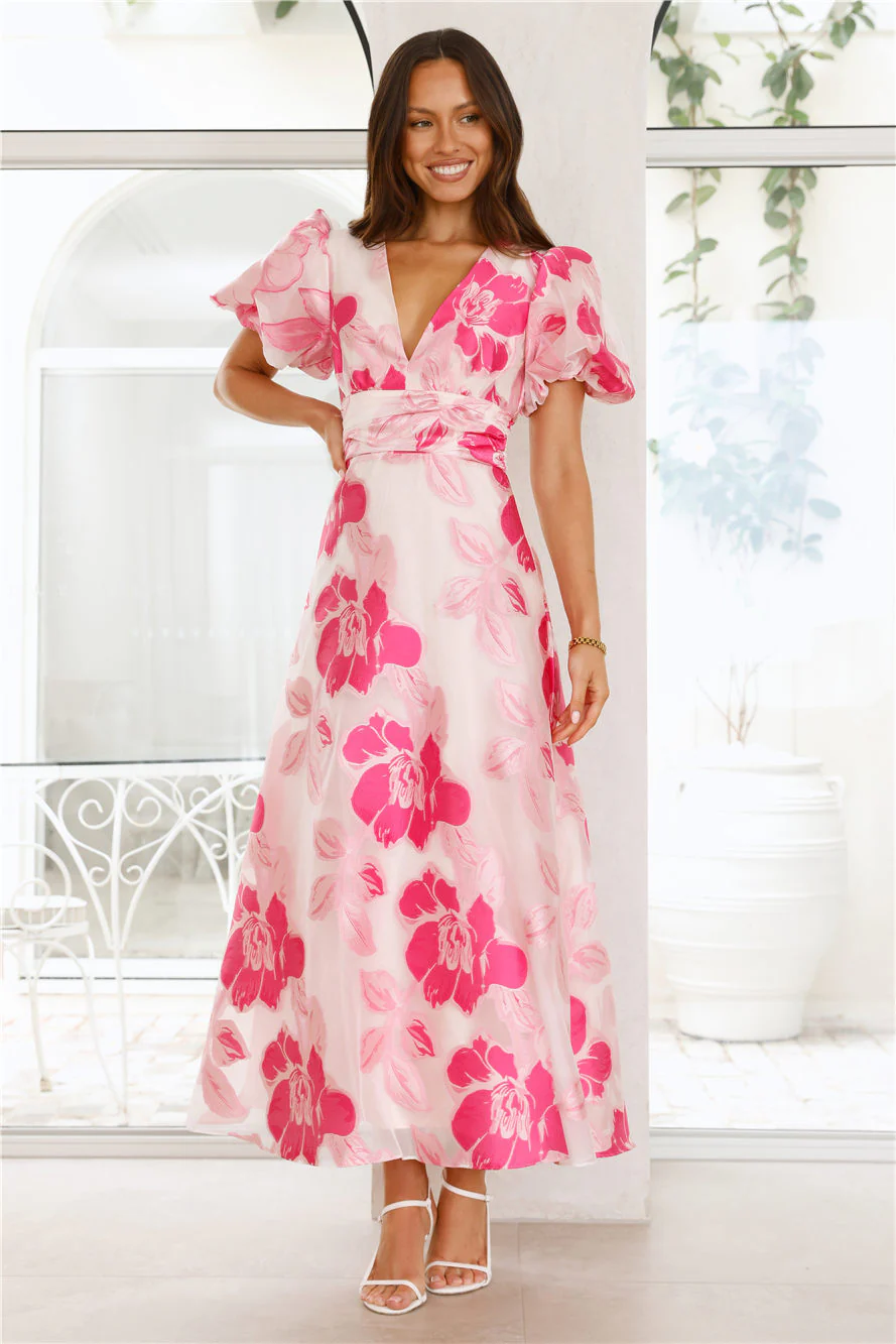 Electric Rose Maxi Dress Pink - luluinthesky