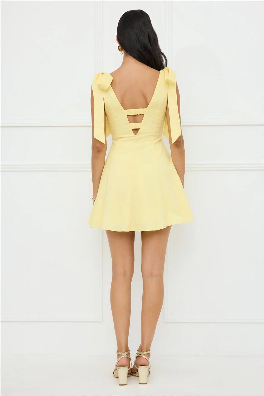 Pretty In Power Mini Dress Yellow - luluinthesky
