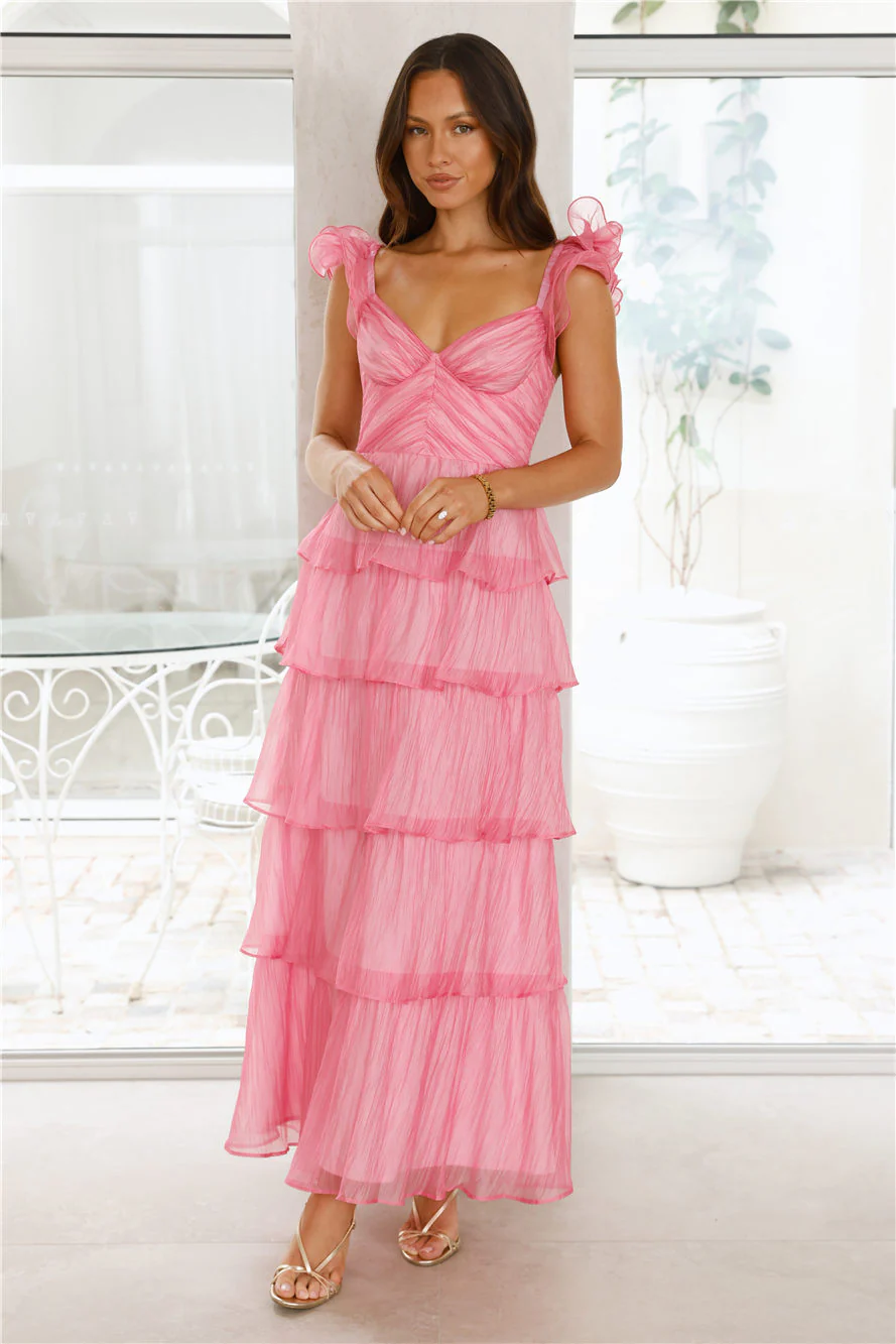 Shining Sunbeam Maxi Dress Pink - luluinthesky