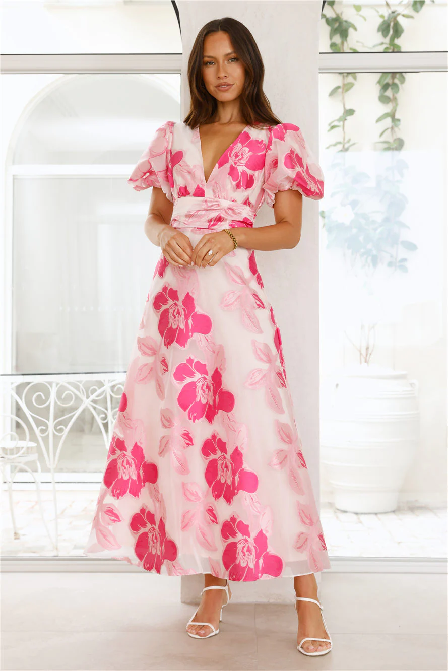 Electric Rose Maxi Dress Pink - luluinthesky