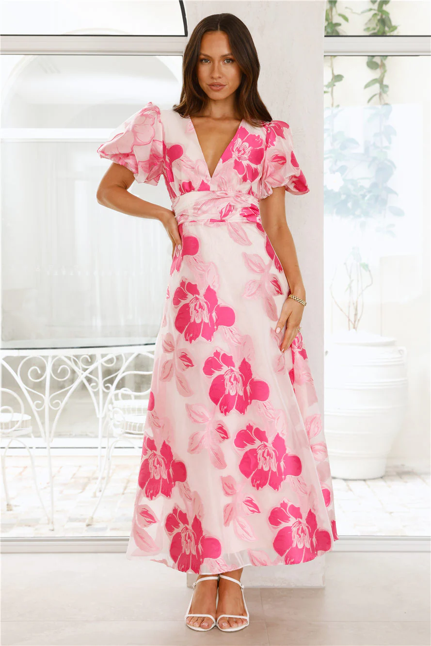 Electric Rose Maxi Dress Pink - luluinthesky