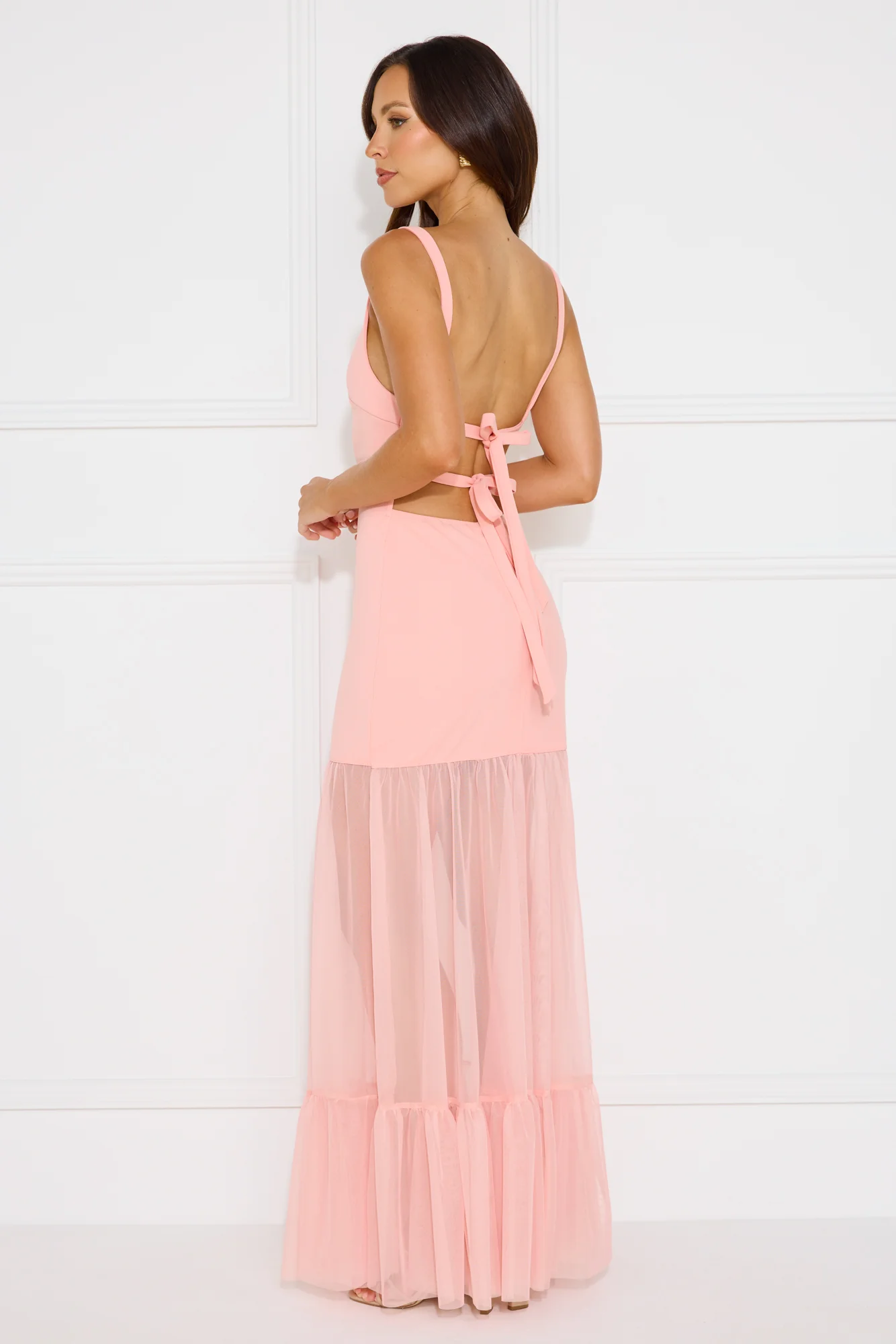 Chic Whispers Maxi Dress Pink - luluinthesky