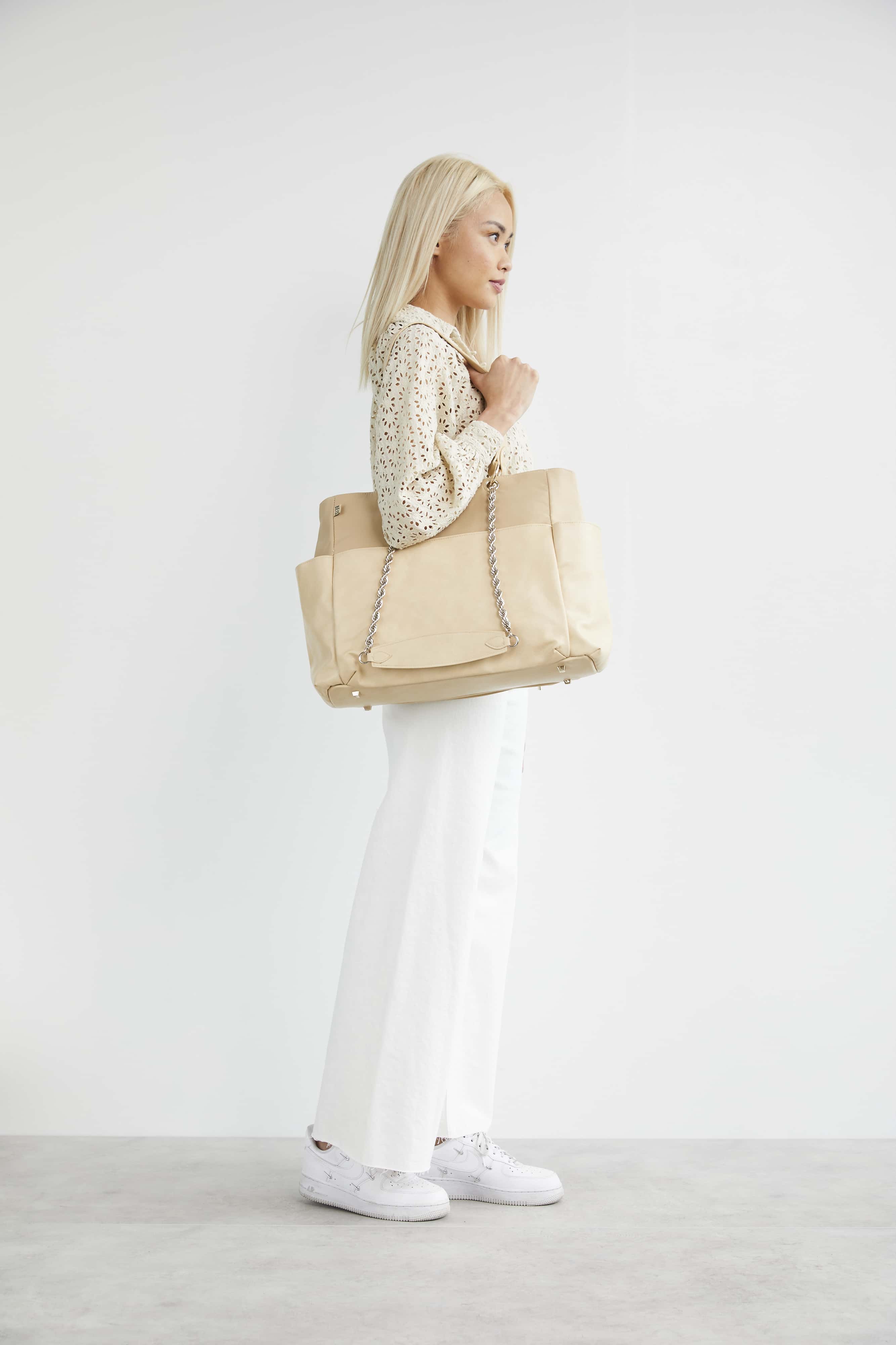 The Diaper Bag in Beige - luluinthesky
