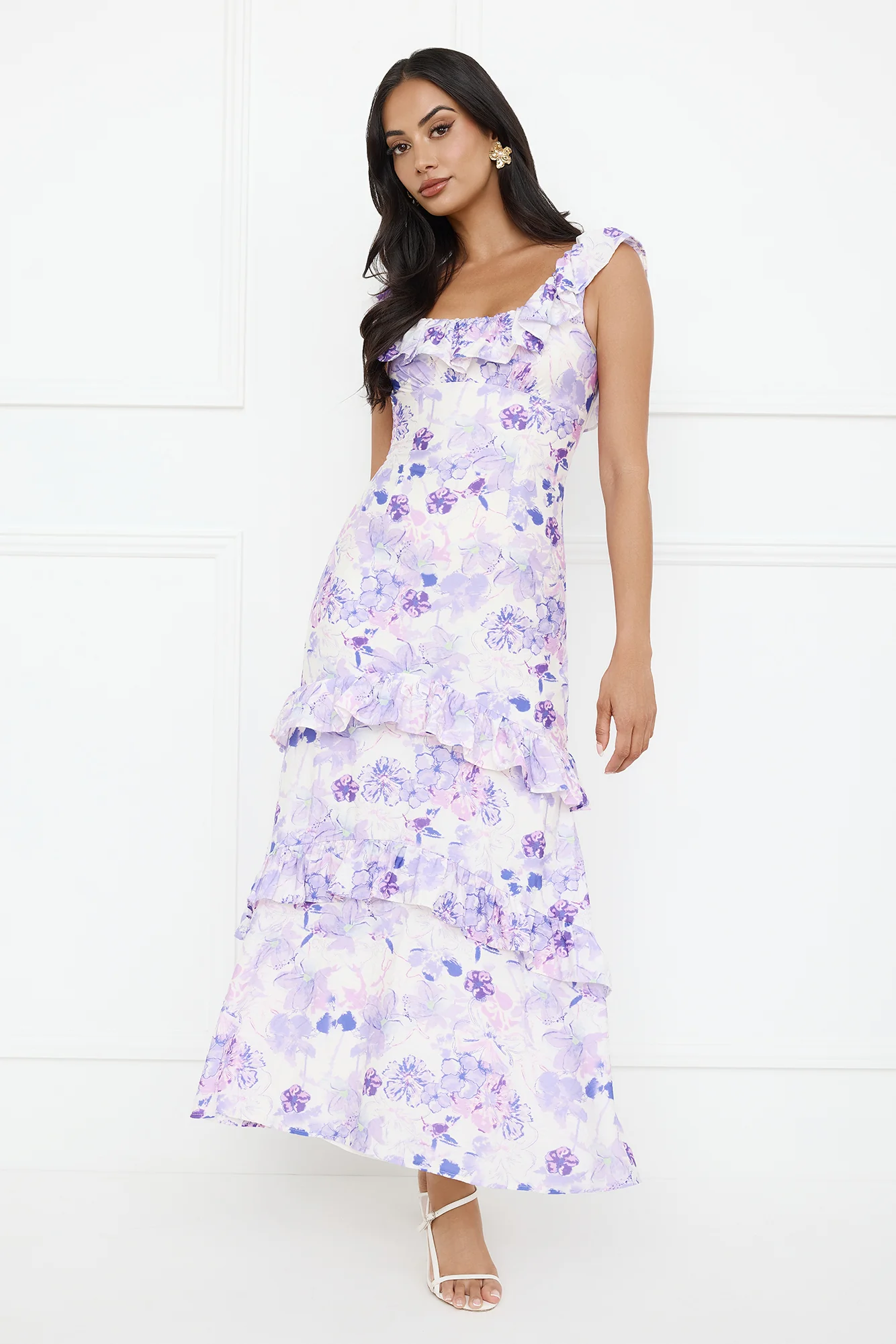 Midnight Magnolia Maxi Dress Purple - luluinthesky