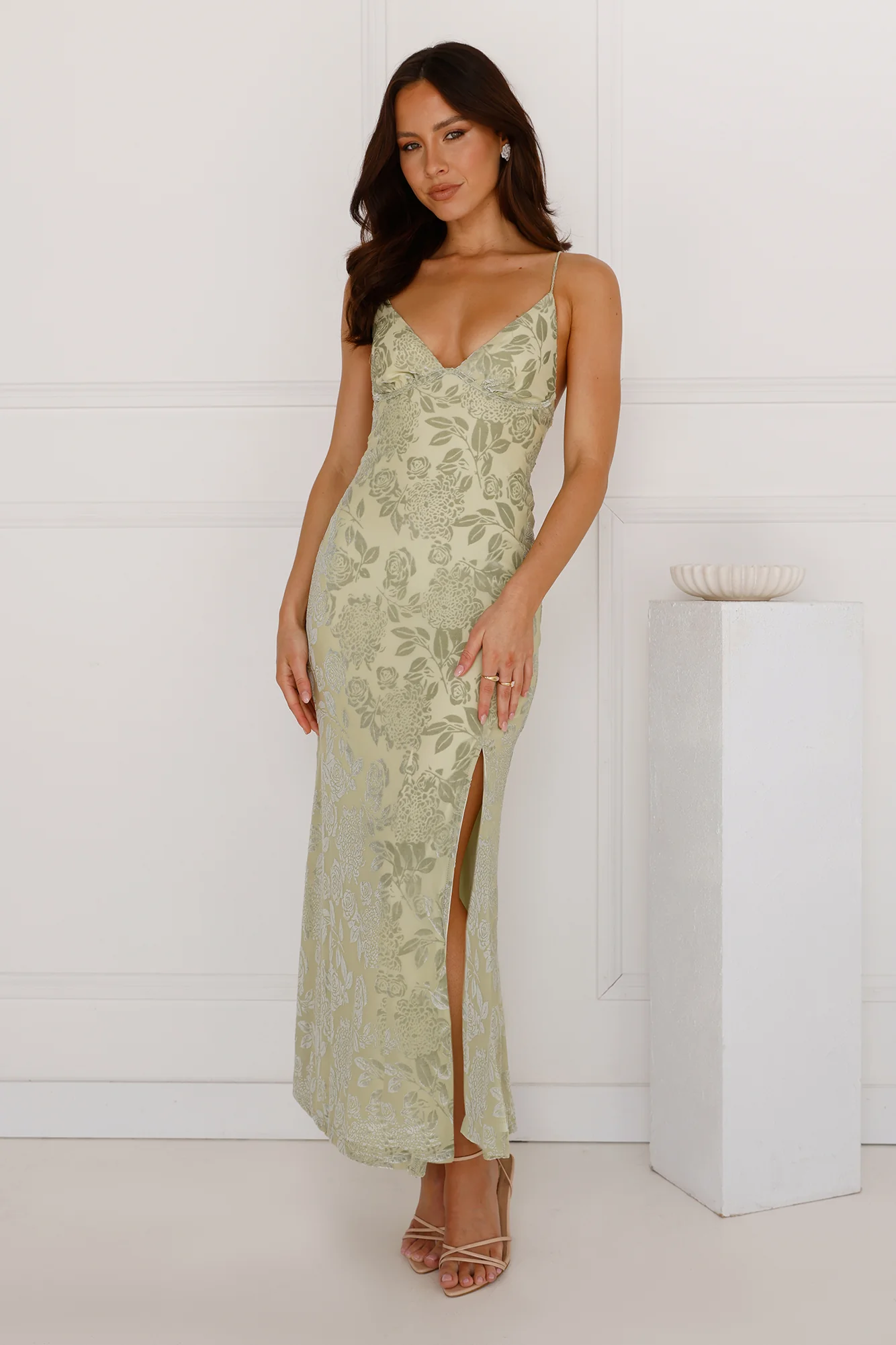 Seaside Sanctuary Mesh Maxi Dress Sage - luluinthesky