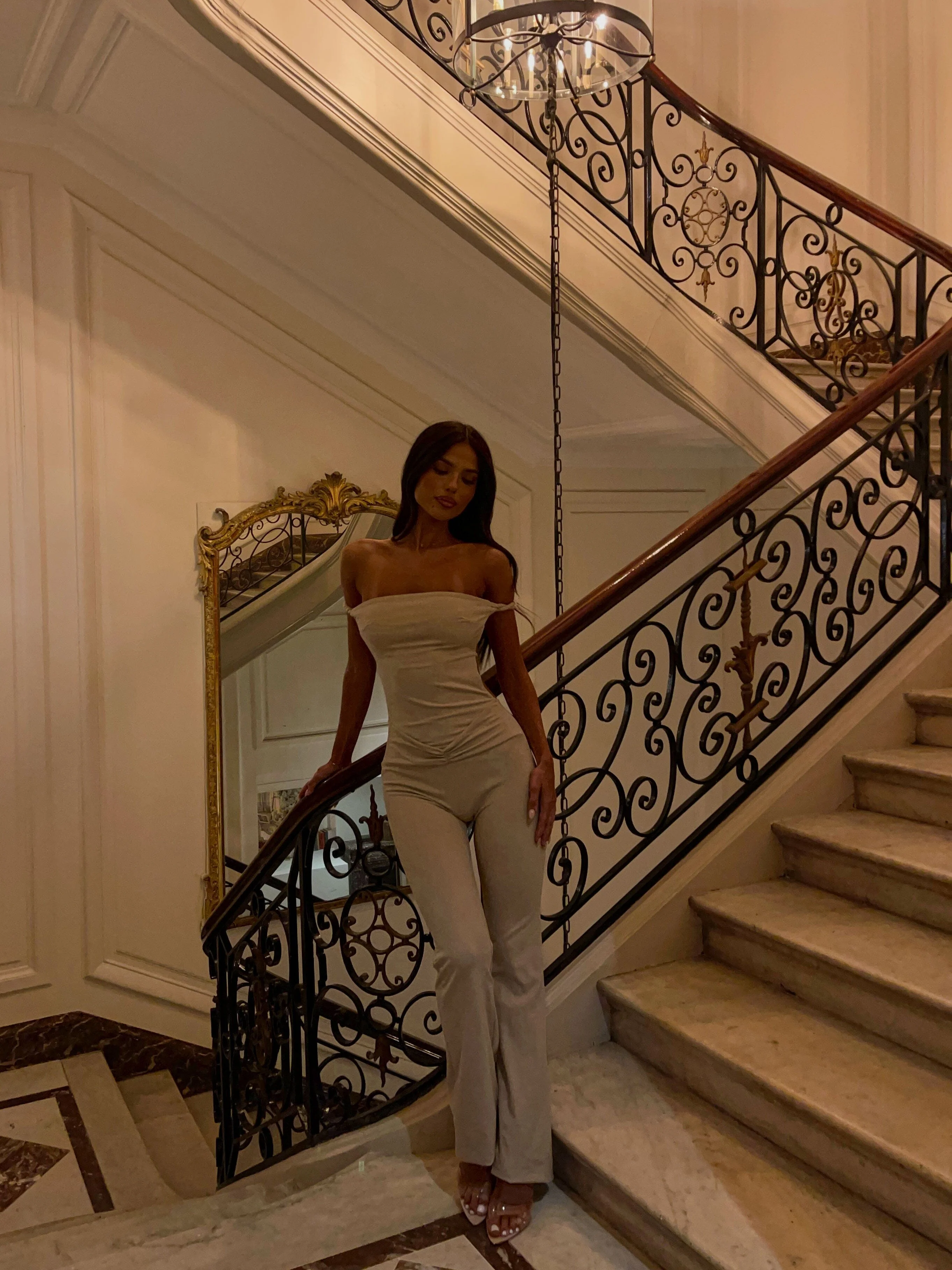 POSEY JUMPSUIT BEIGE - luluinthesky