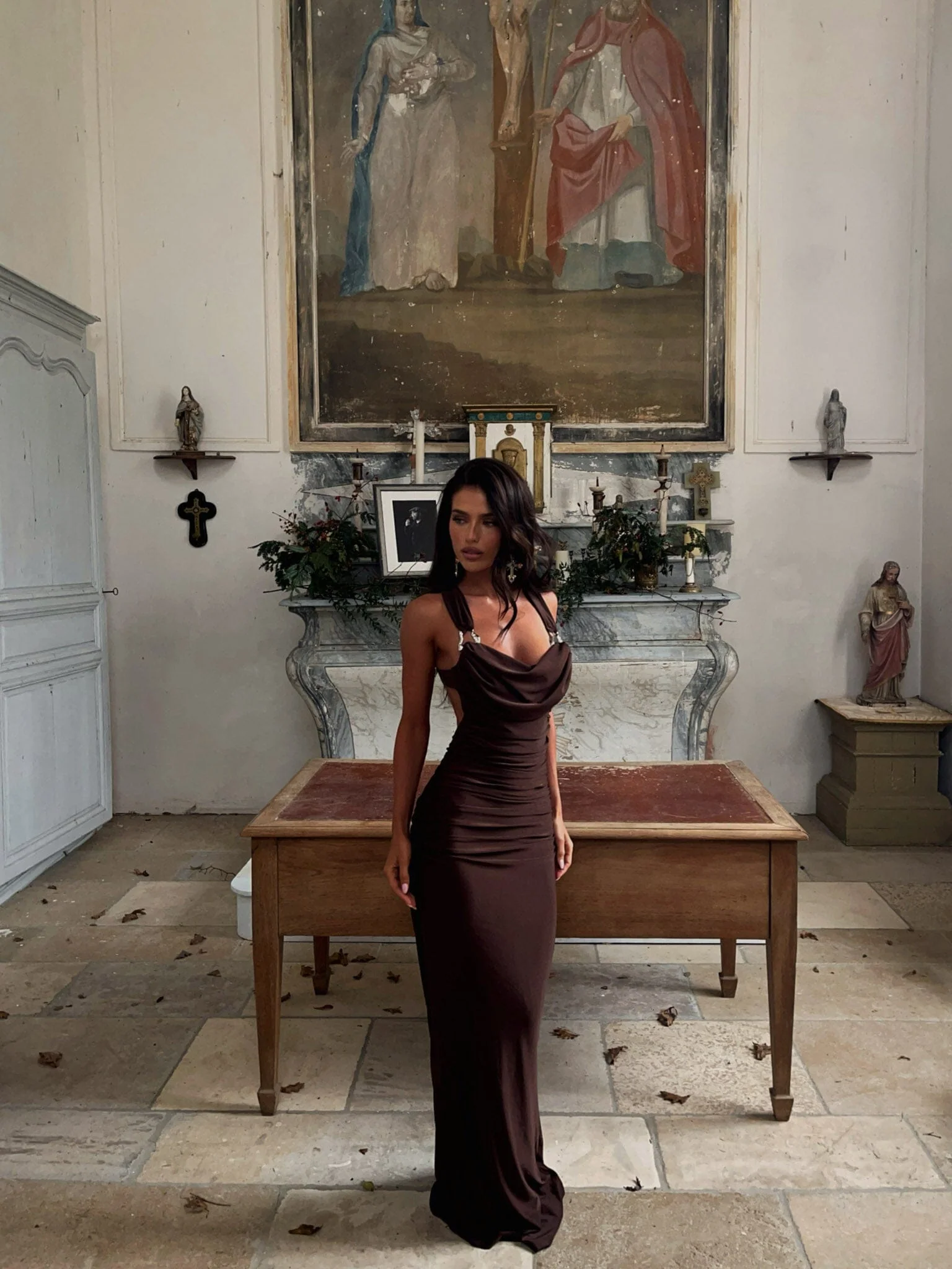 PRIA MAXI DRESS CHOCOLATE - luluinthesky