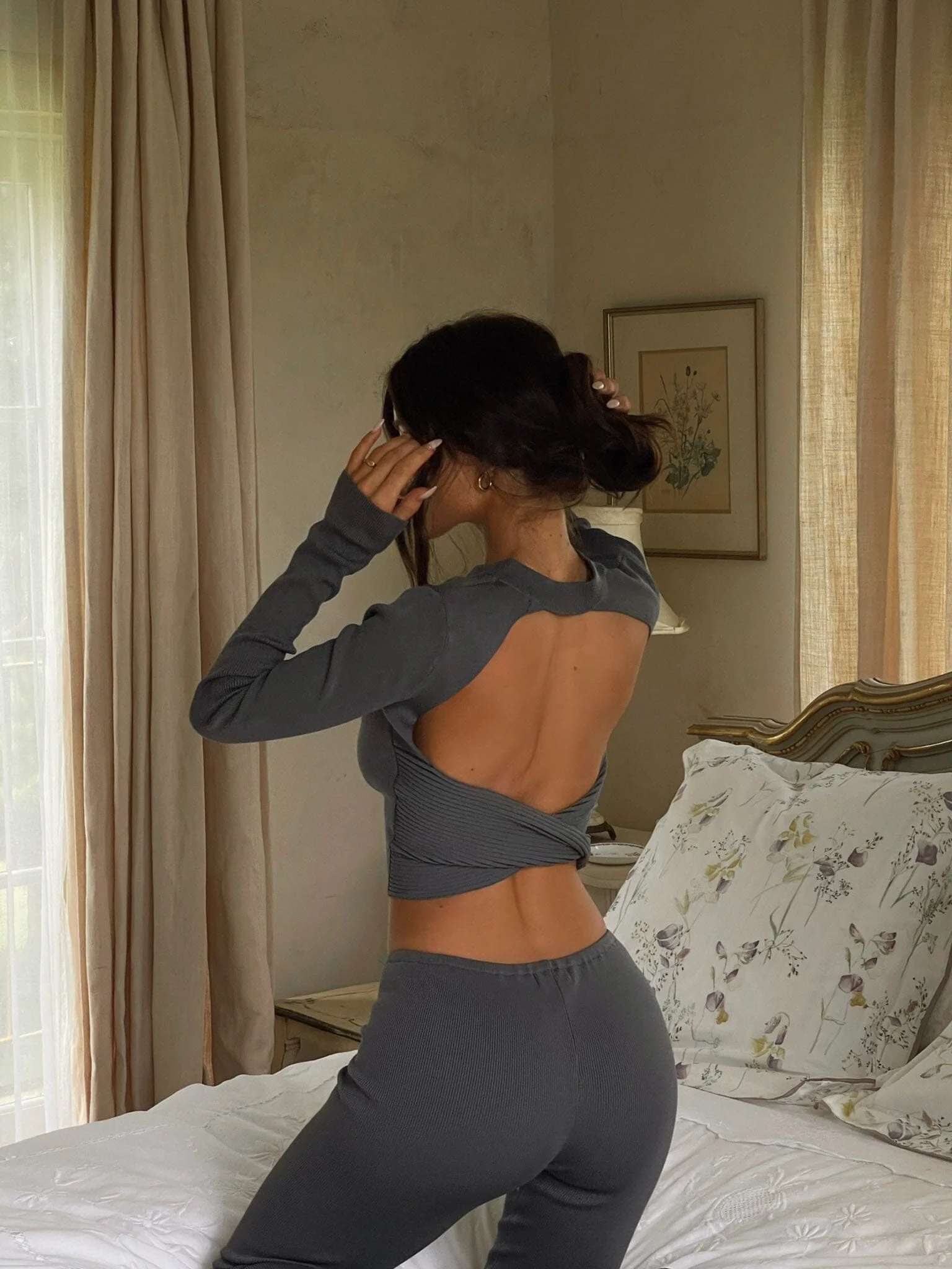 FREESIA TOP CHARCOAL - luluinthesky