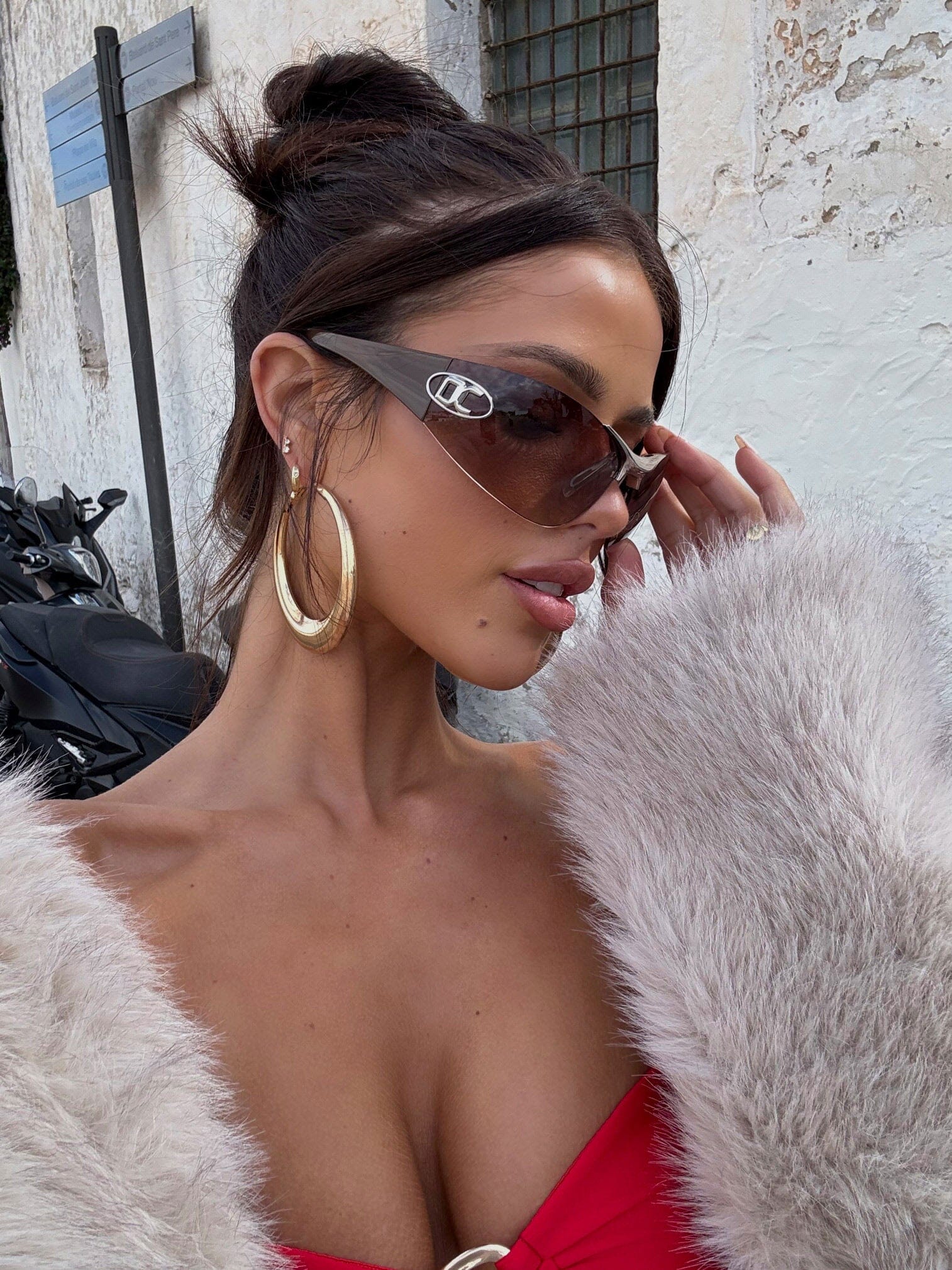 SIGNATURE FRAMELESS SUNGLASSES TAN - luluinthesky