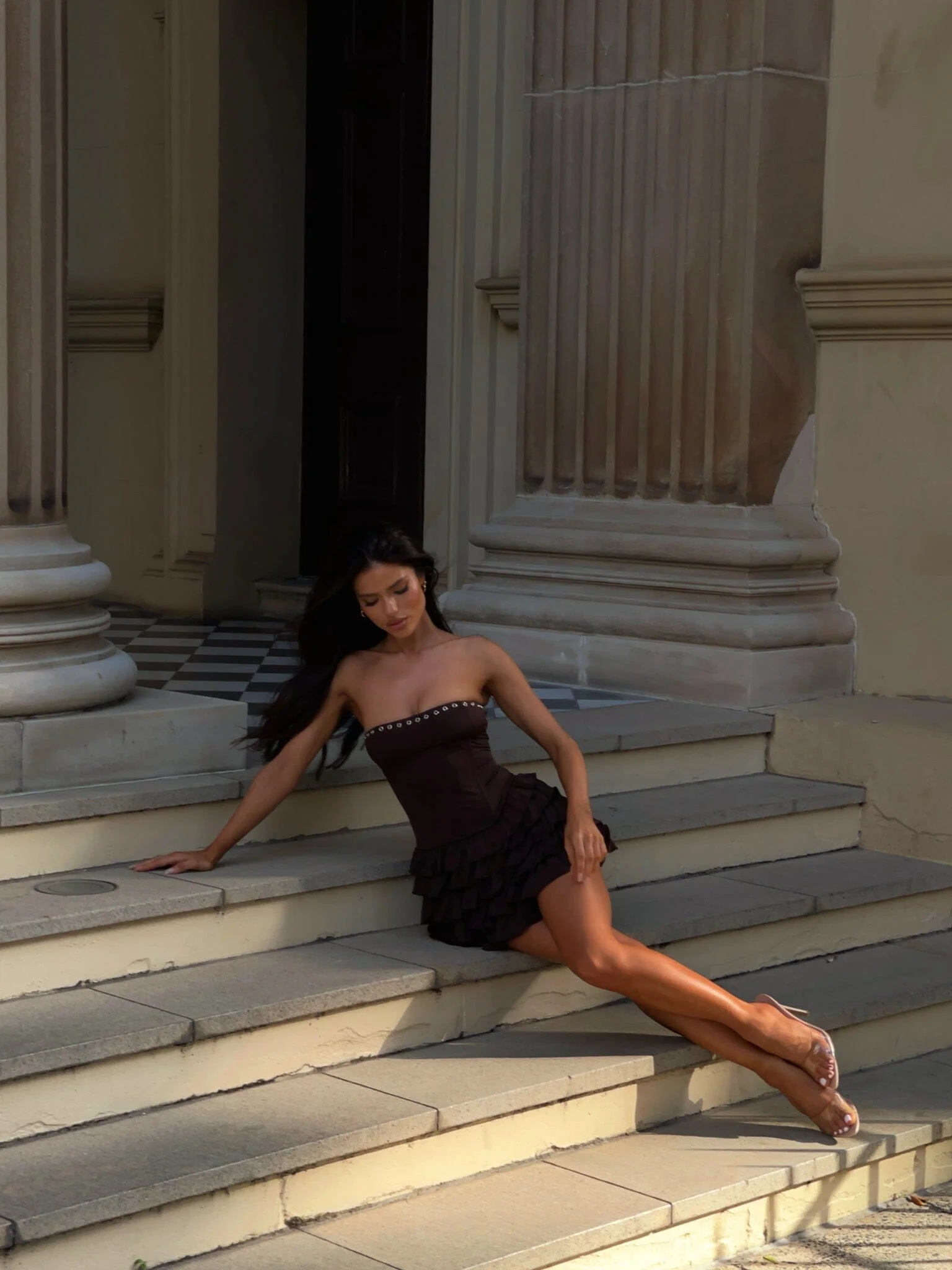 PIPPA MINI DRESS CHOCOLATE - luluinthesky