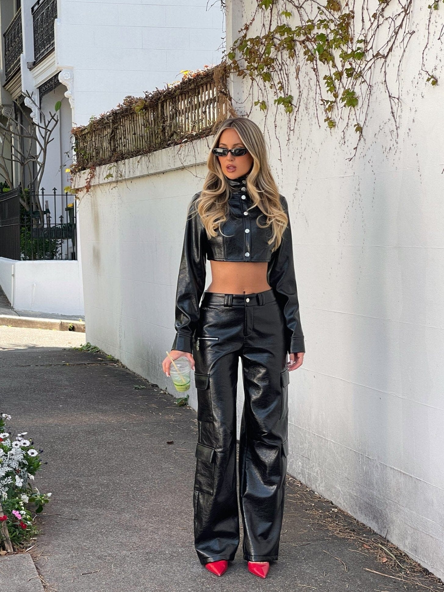 MENDEZ PANT BLACK PU - luluinthesky