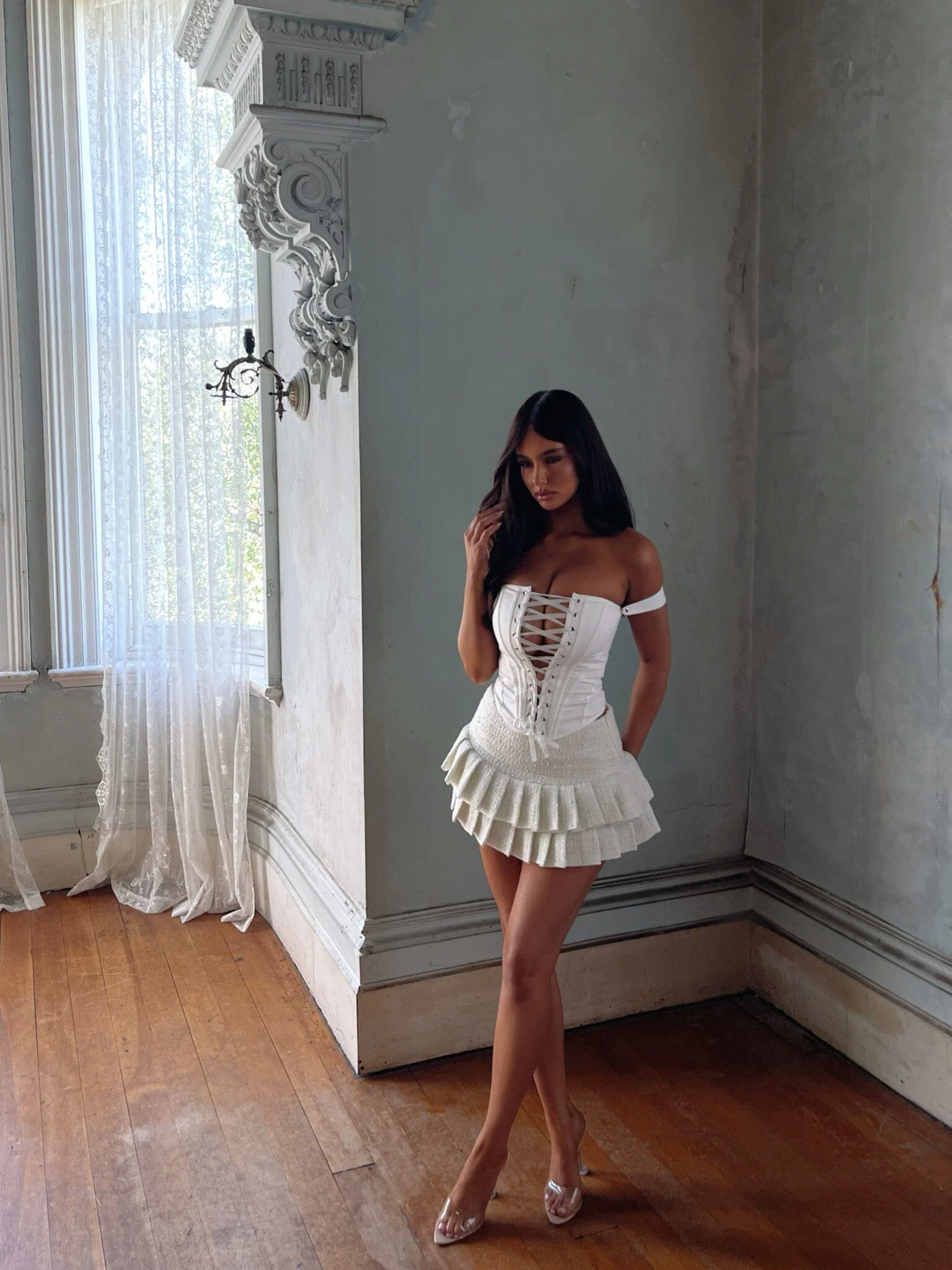 MIRELLE CORSET TOP WHITE - luluinthesky