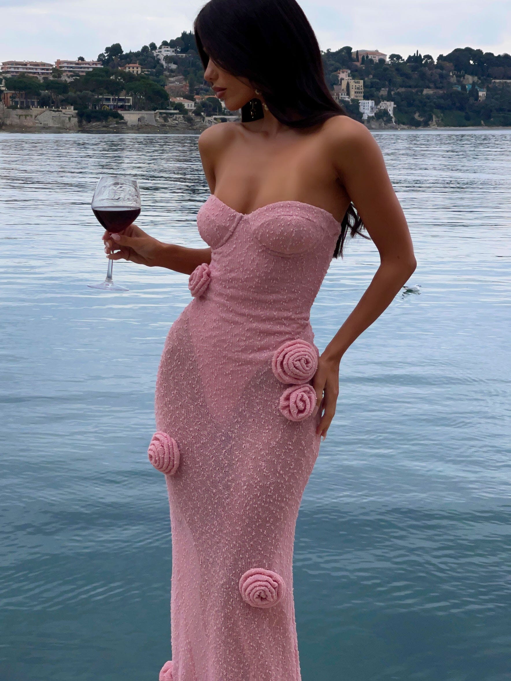 ANIKA MAXI DRESS BABY PINK - luluinthesky