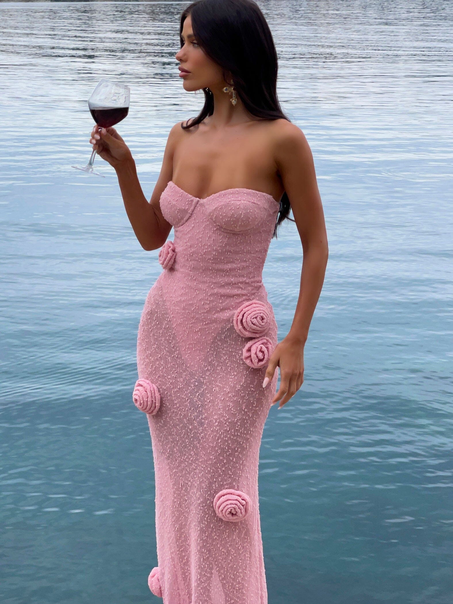 ANIKA MAXI DRESS BABY PINK - luluinthesky
