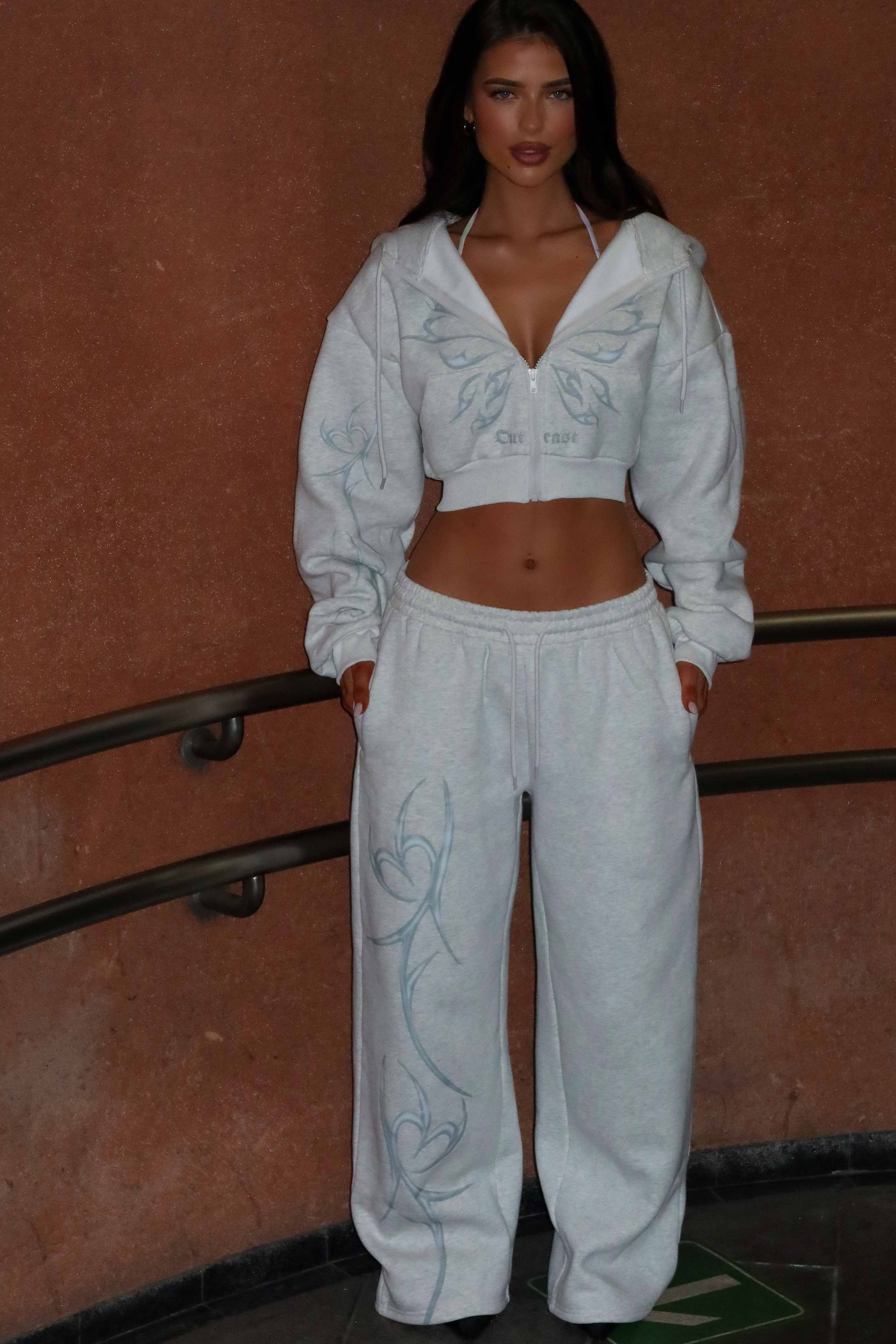 NYA CROPPED HOODIE GREY - luluinthesky