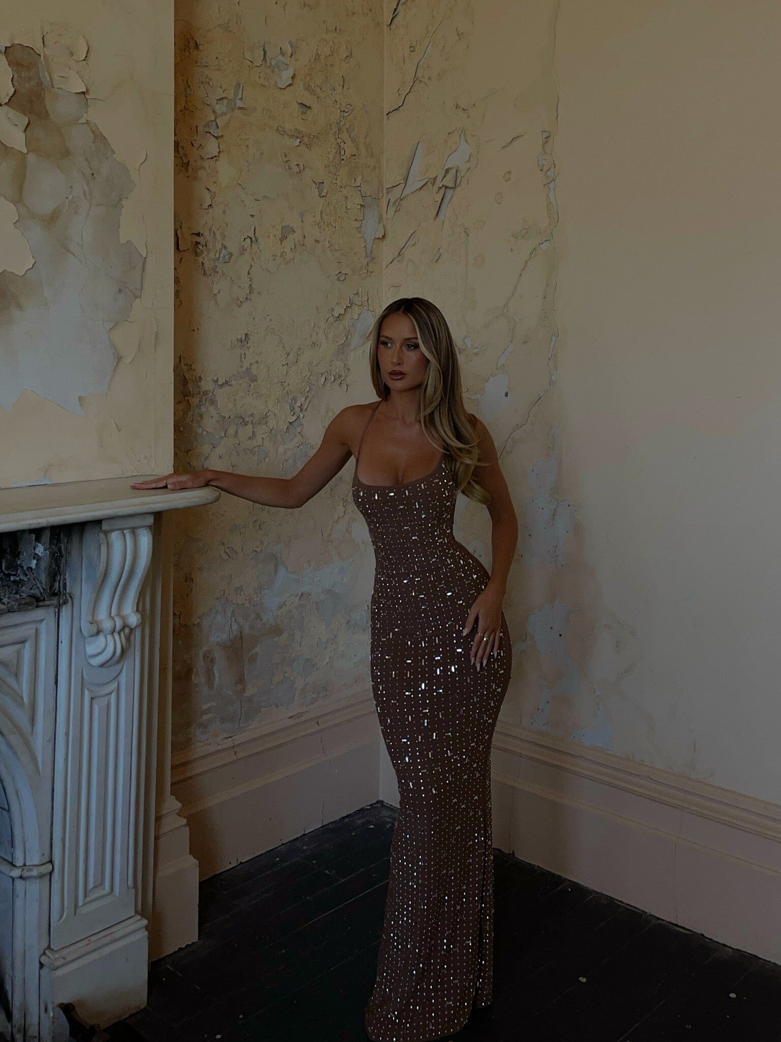 CIARAN MAXI DRESS TAN - luluinthesky