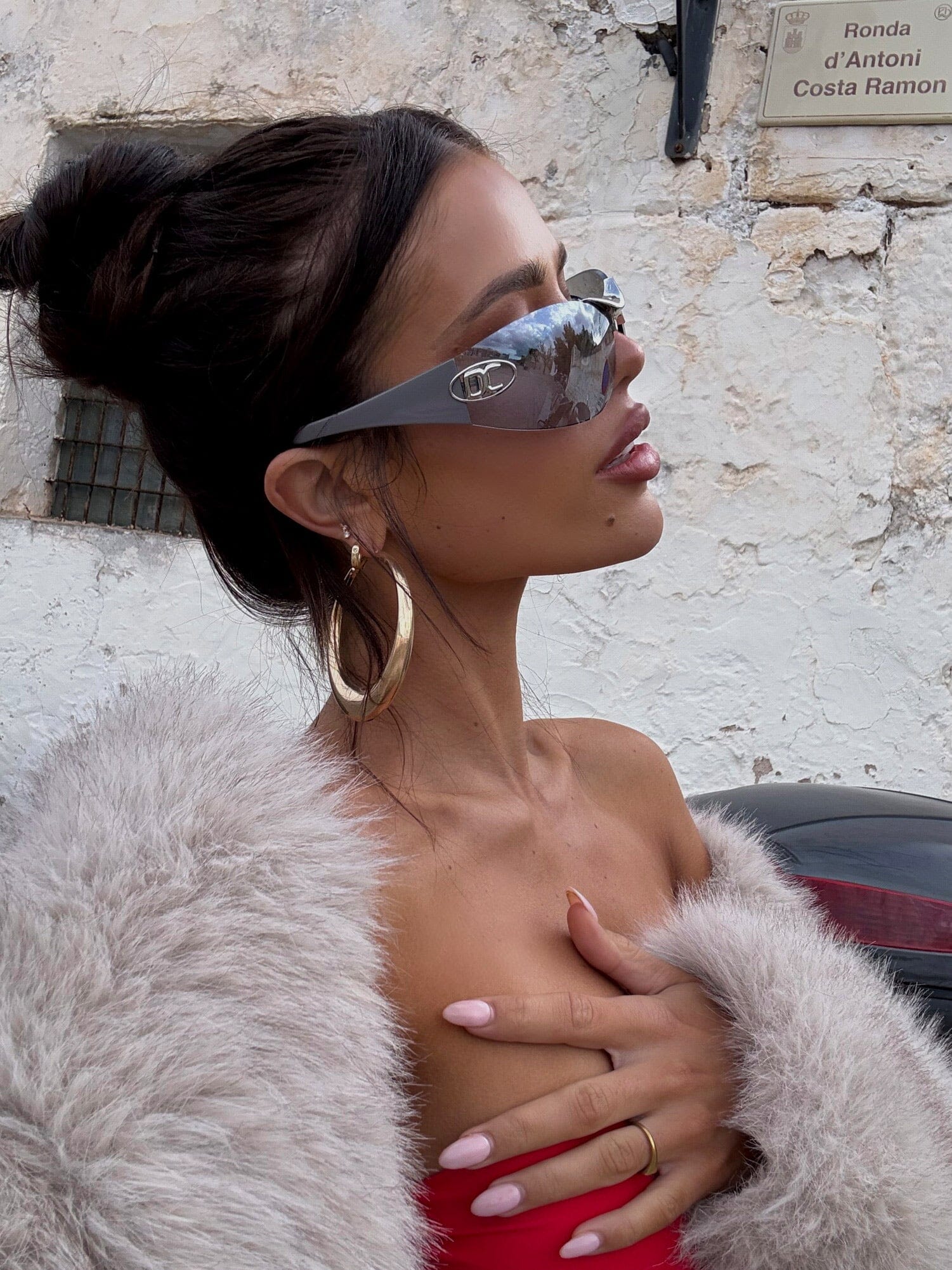 SIGNATURE FRAMELESS SUNGLASSES SILVER - luluinthesky