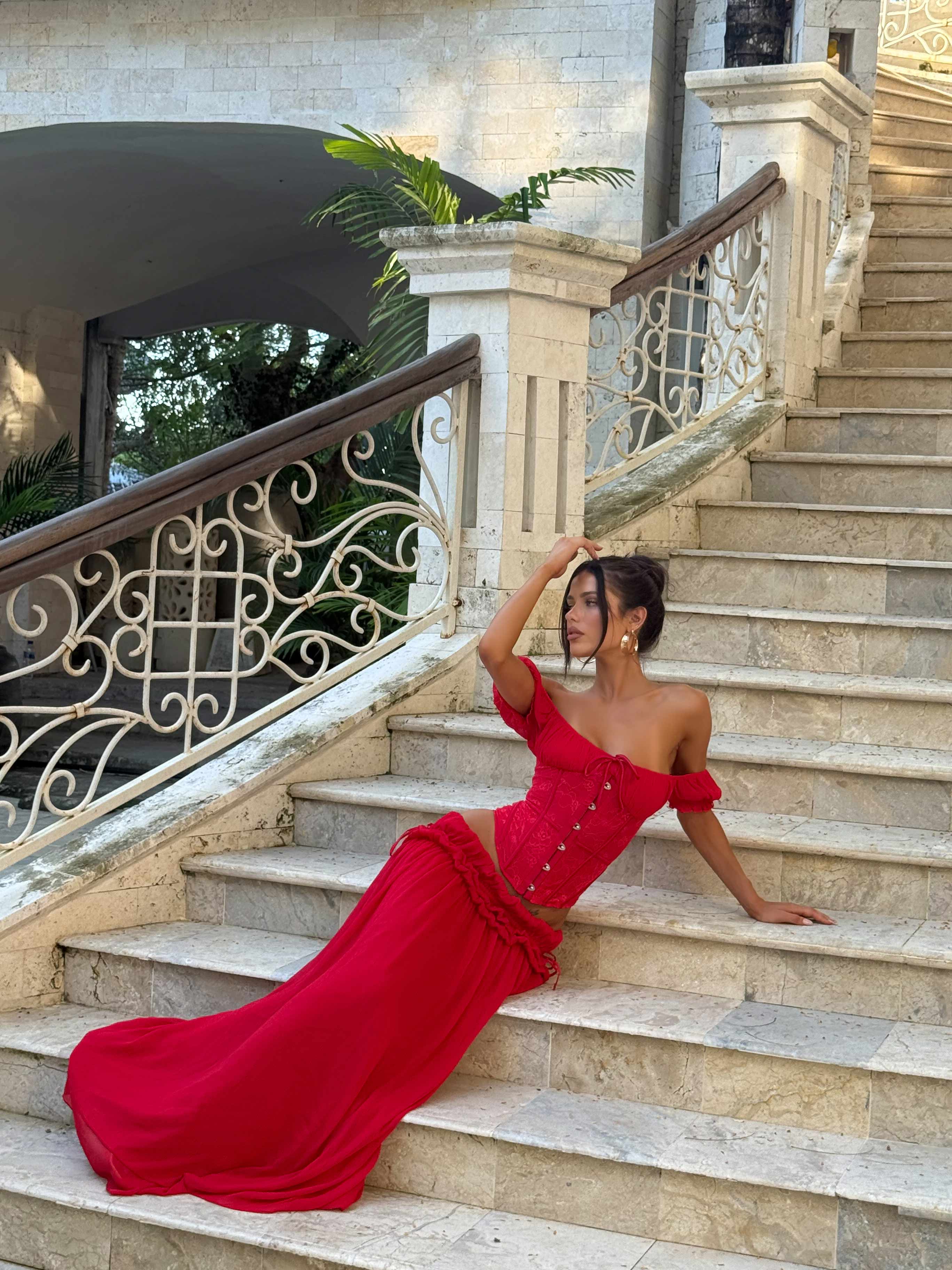 LUBELA MAXI SKIRT RED - luluinthesky