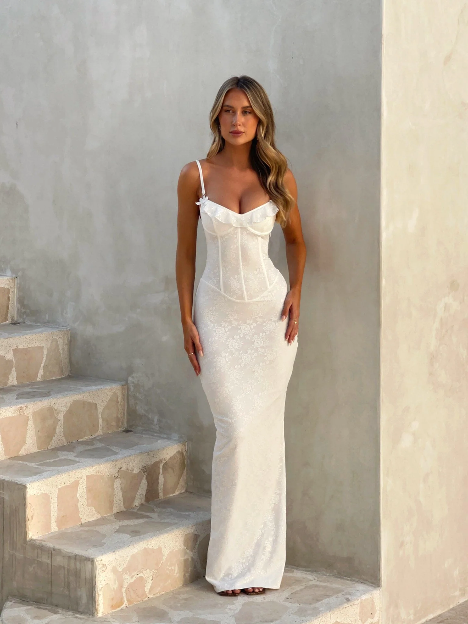 DYLAN MAXI DRESS WHITE - luluinthesky