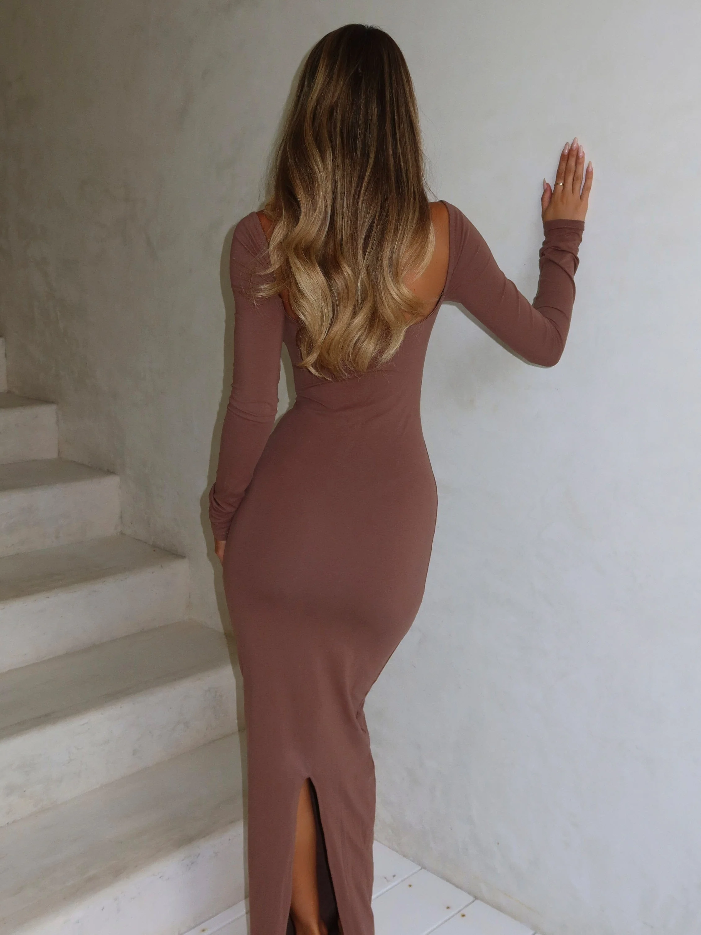 DIONNE MAXI DRESS TAUPE - luluinthesky