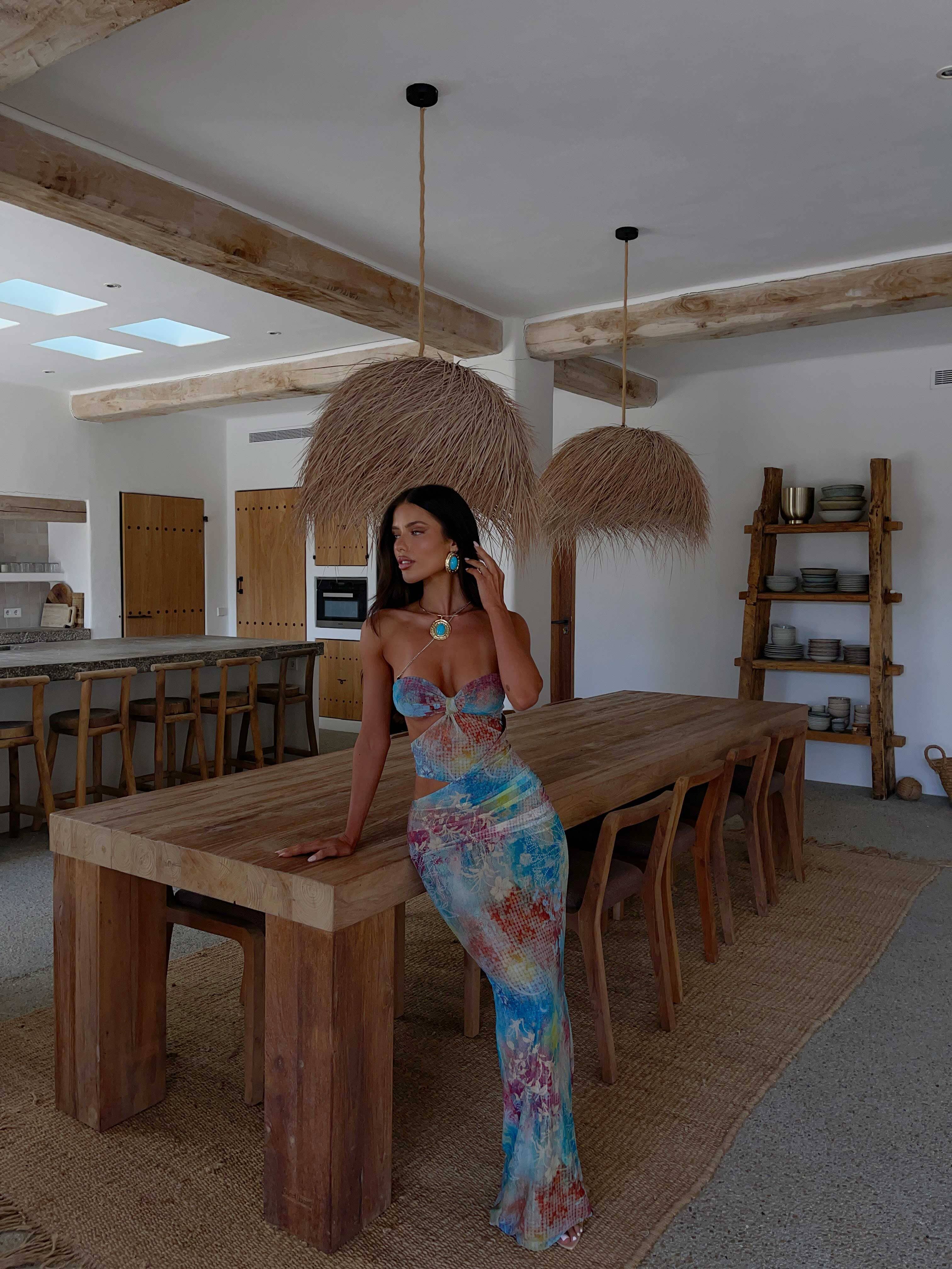 NIKI MAXI DRESS OPAL TOPAZ - luluinthesky