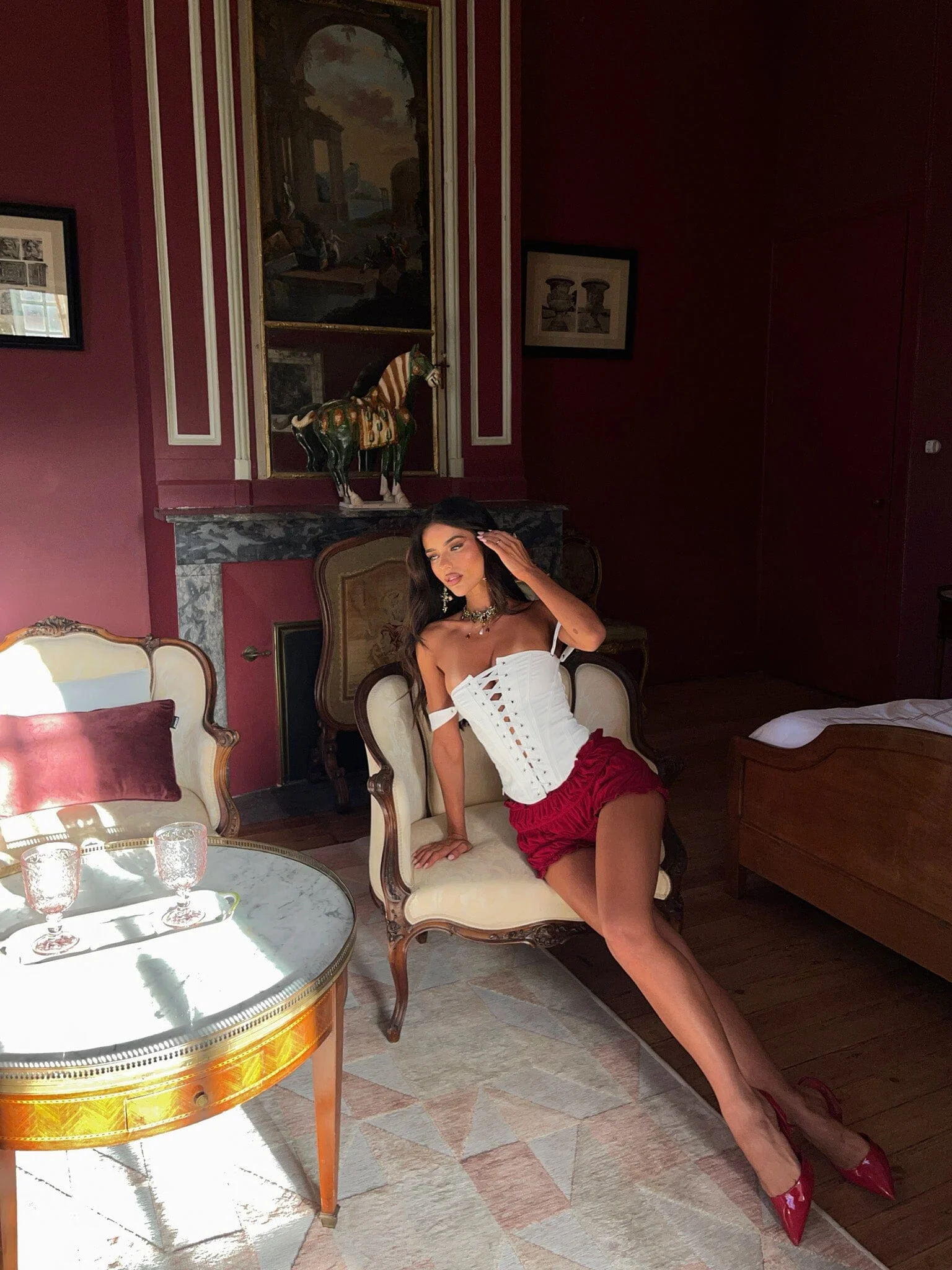 AMAYA SHORTS DEEP RED - luluinthesky