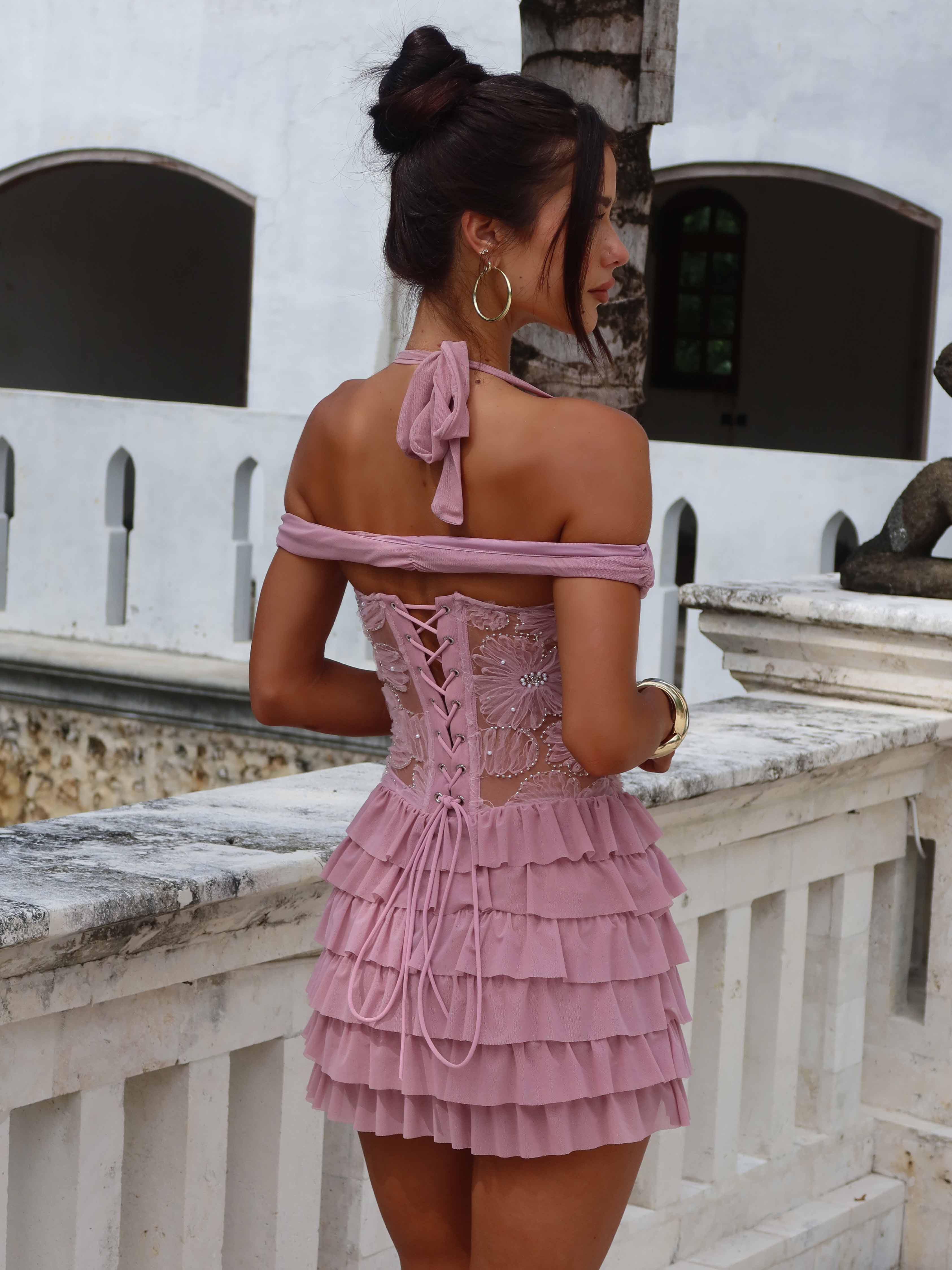 SHONIA MINI DRESS DUSTY ROSE - luluinthesky