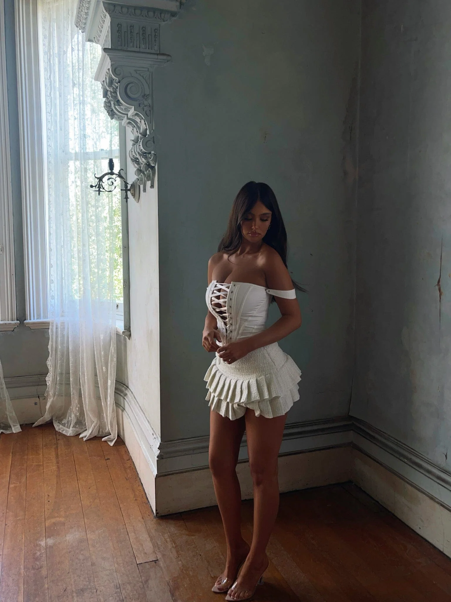 MIRELLE CORSET TOP WHITE - luluinthesky