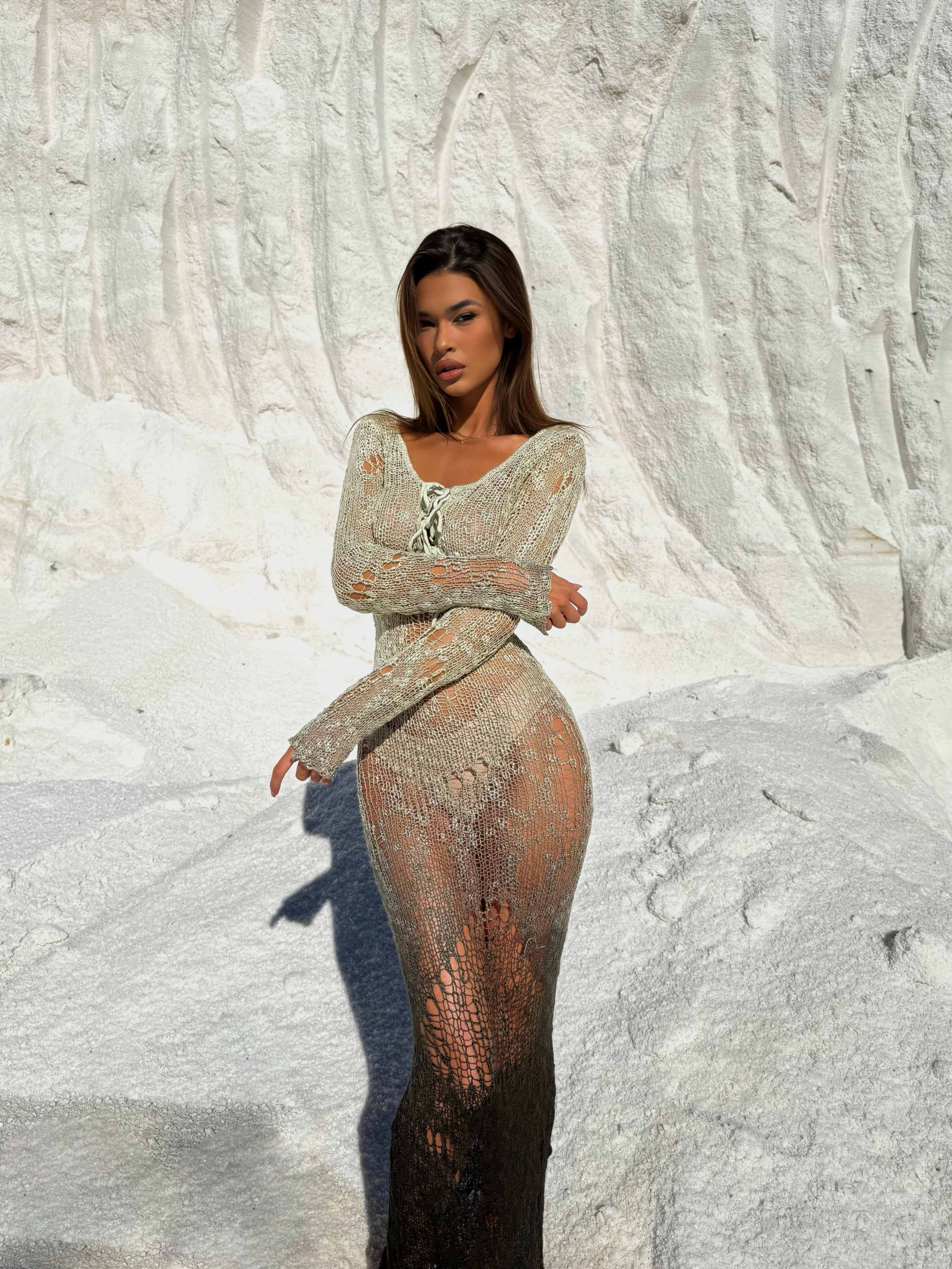 DIXIE MAXI DRESS GREEN OMBRE - luluinthesky