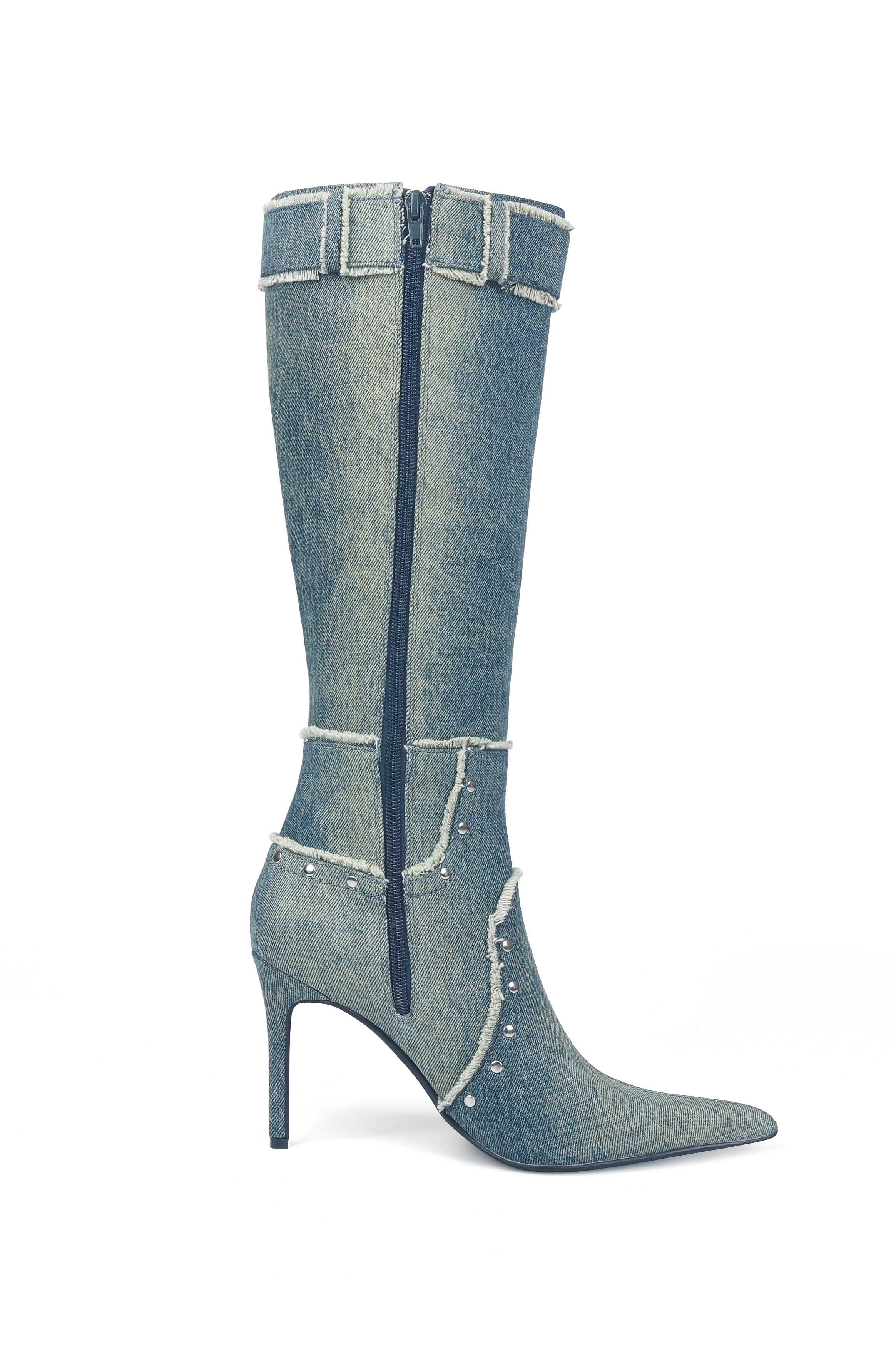 CINDY DENIM BOOTS - luluinthesky