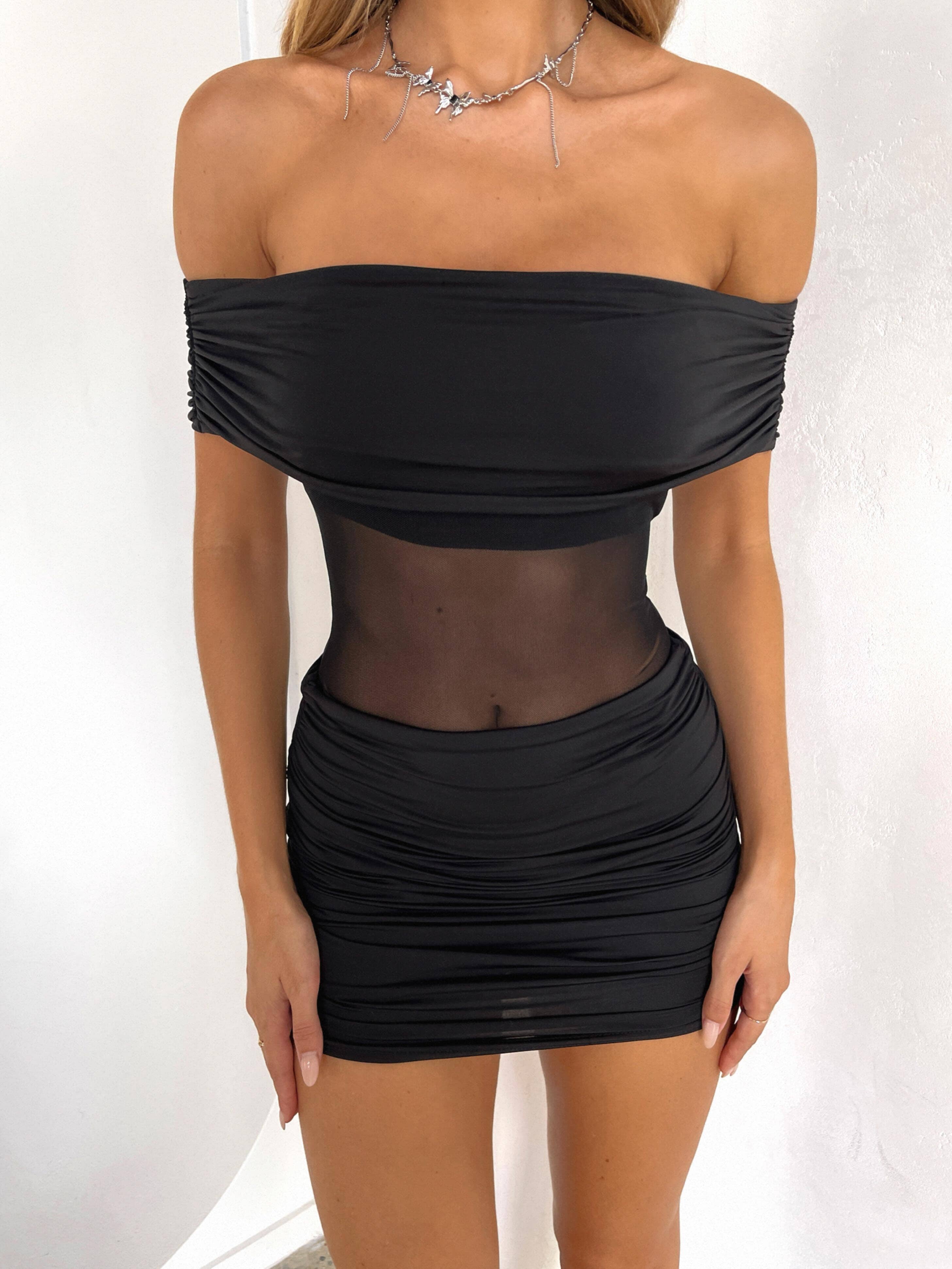 SKYLAH MINI DRESS BLACK - luluinthesky