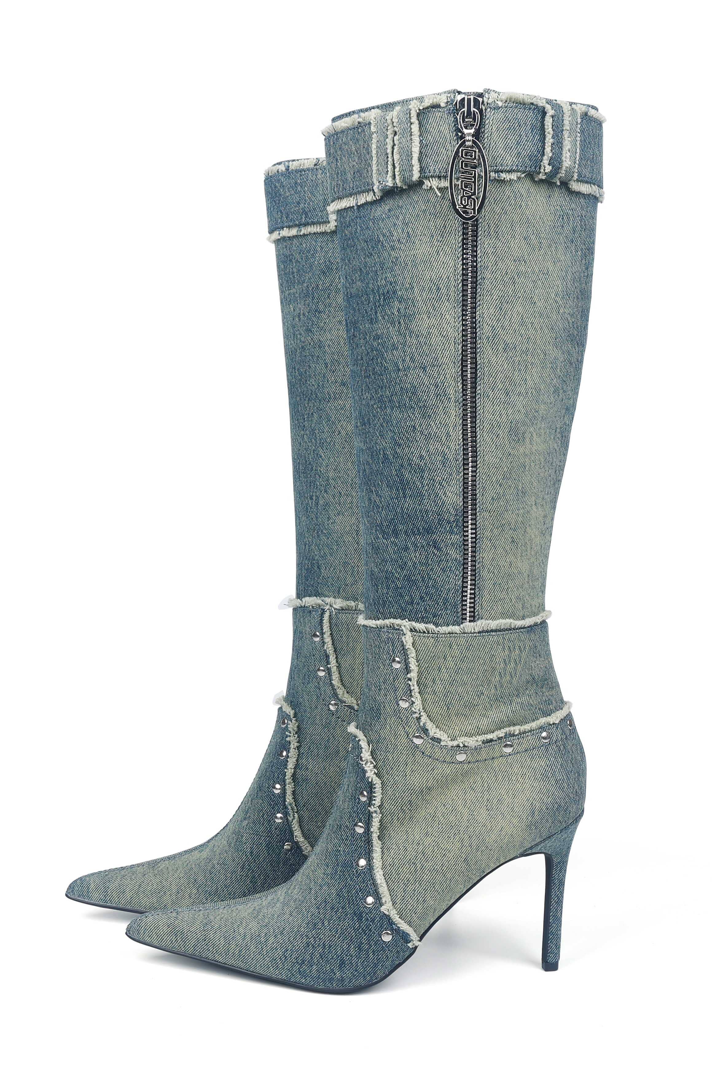 CINDY DENIM BOOTS - luluinthesky