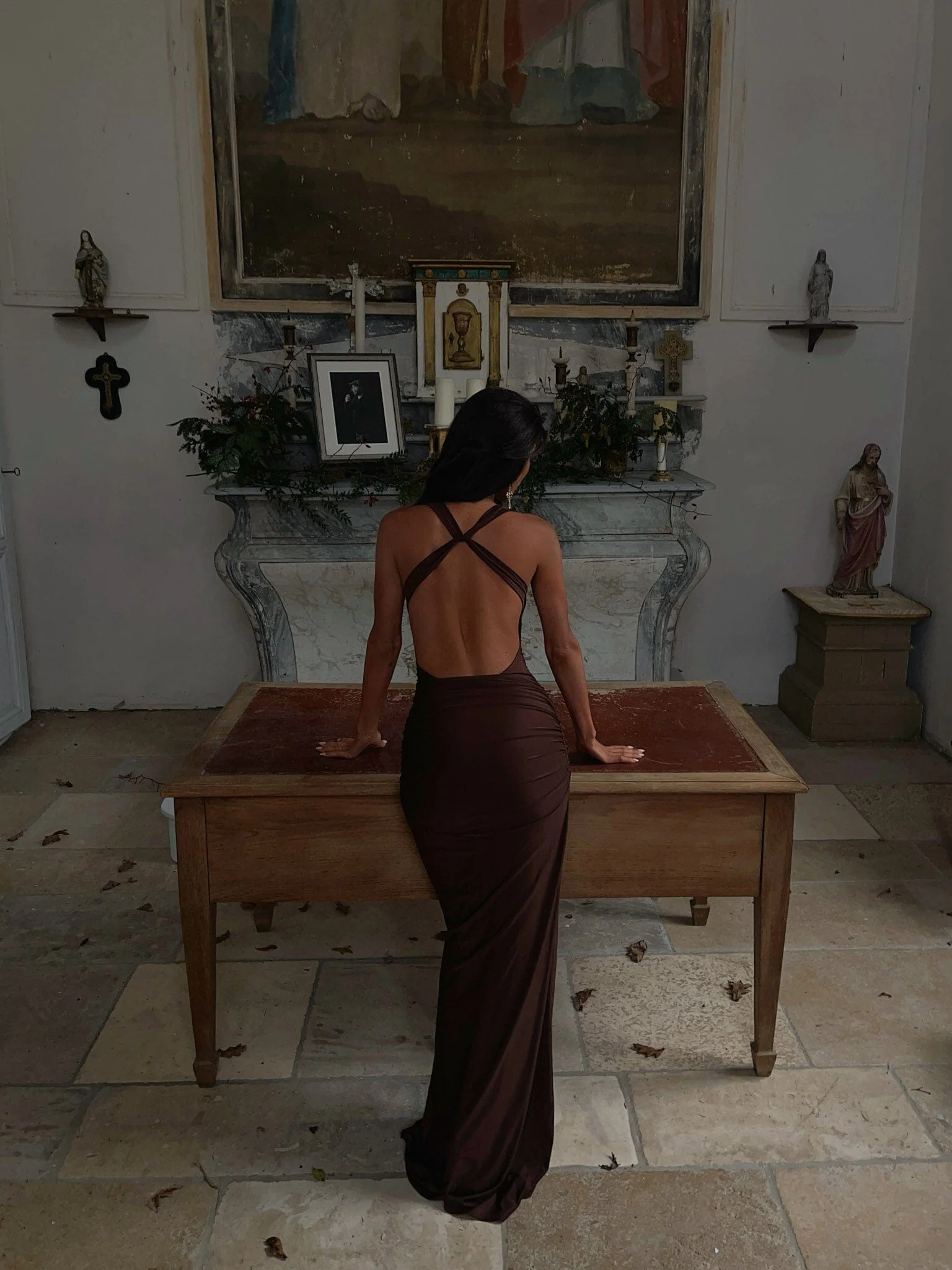 PRIA MAXI DRESS CHOCOLATE - luluinthesky