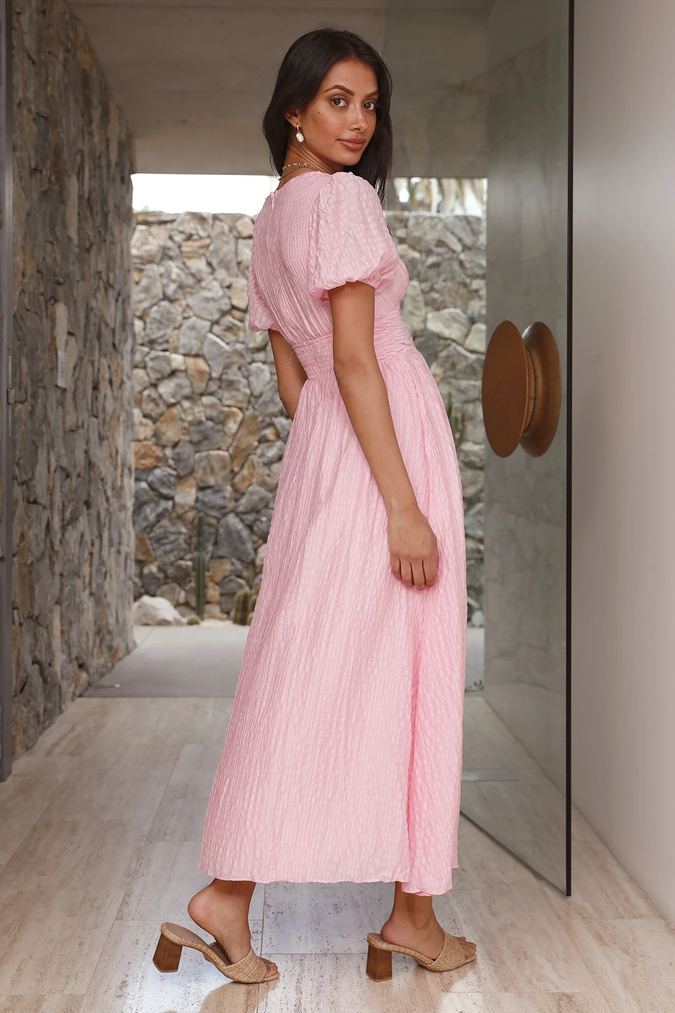 Busy Bee Maxi Dress Pink - luluinthesky