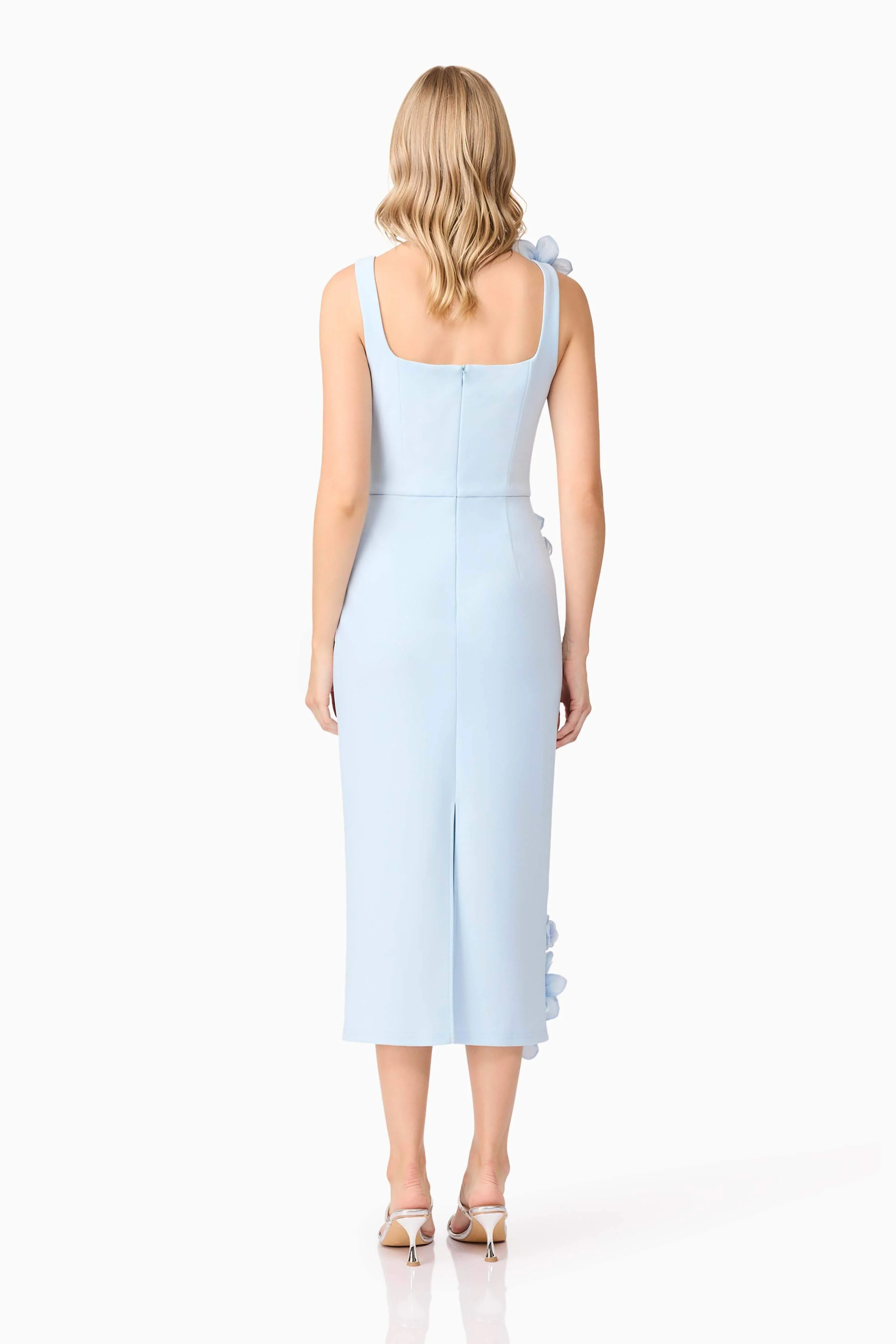 Chantelle 3D Midi Dress In Blue - luluinthesky