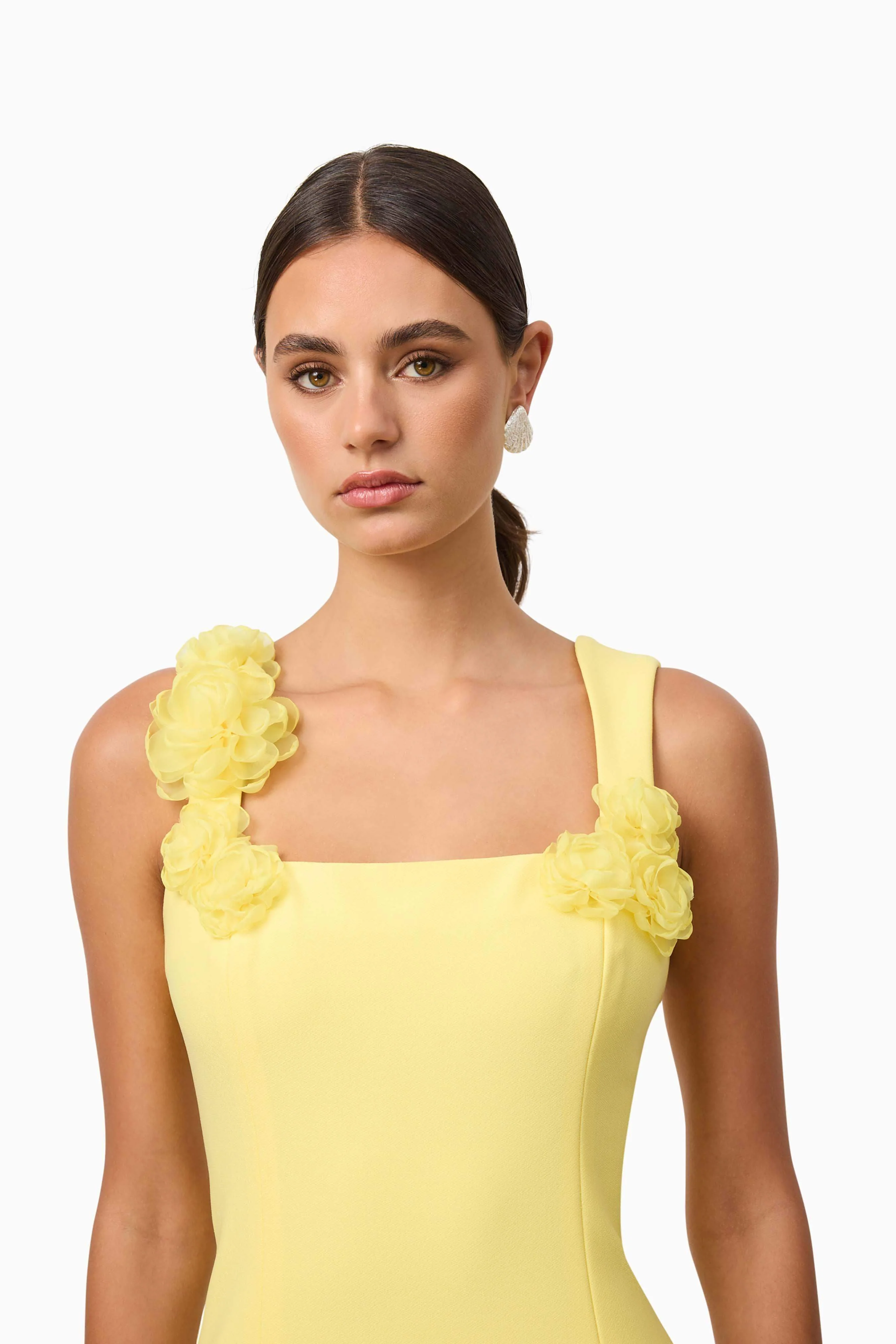 Trompe 3D Mini Dress In Yellow - luluinthesky