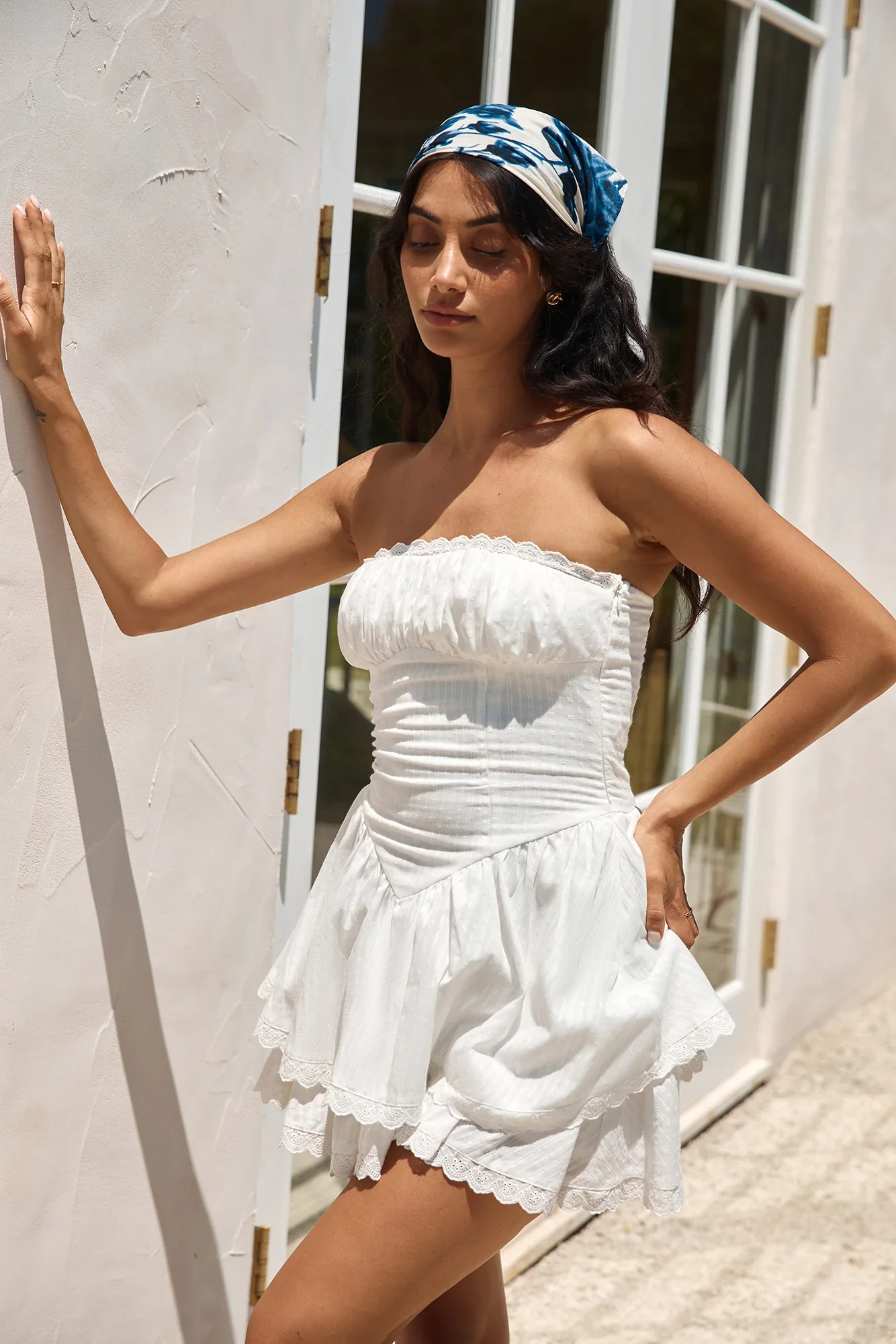 Country Darling Strapless Mini Dress White - luluinthesky