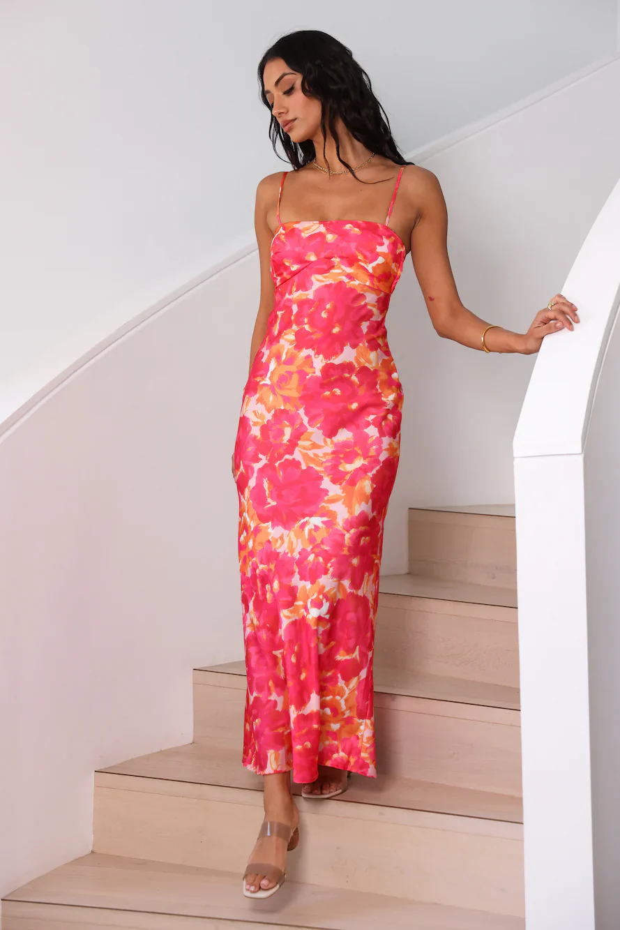 Starry Haze Midi Dress Pink - luluinthesky