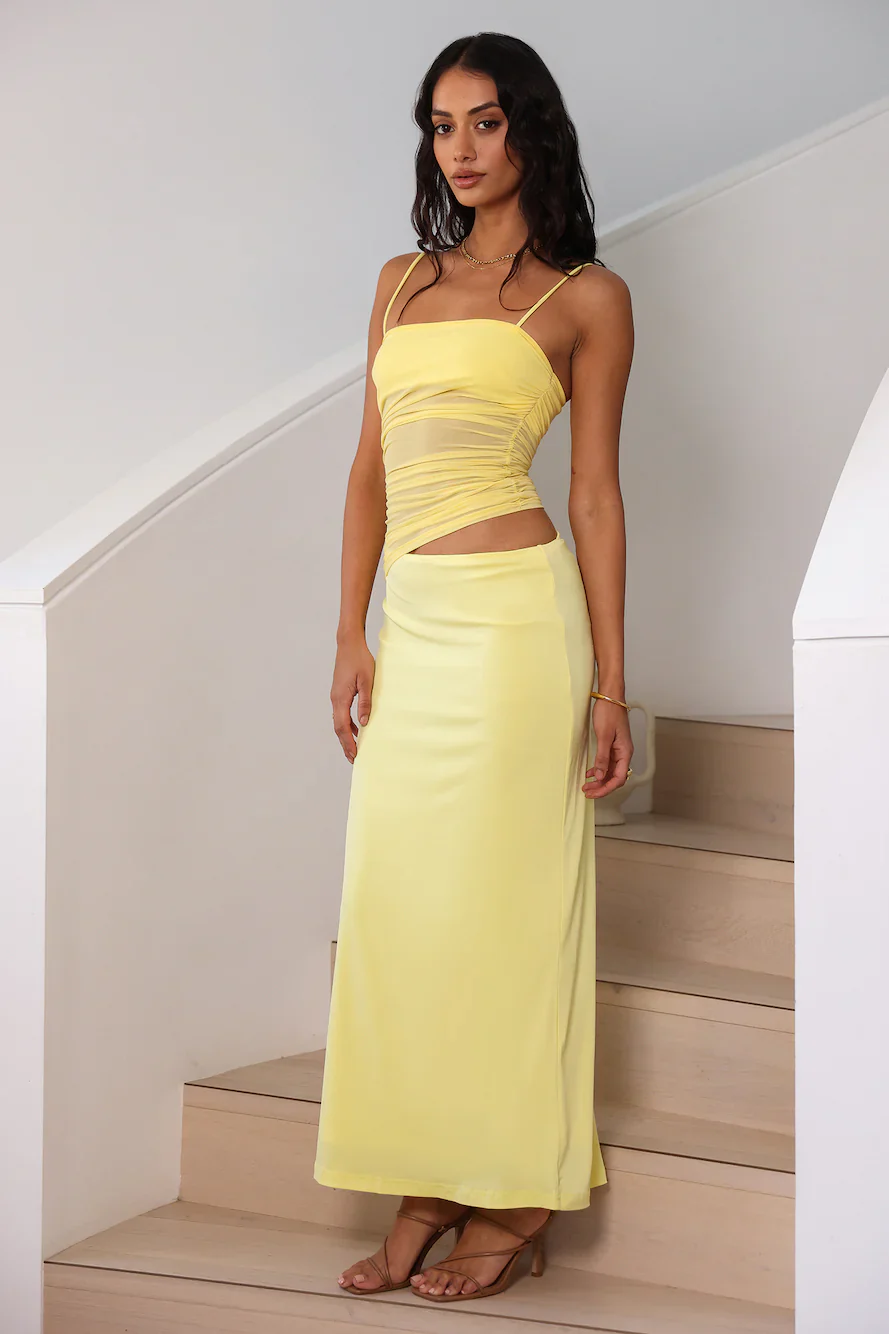 Belle Of The Ball Maxi Dress Yellow - luluinthesky