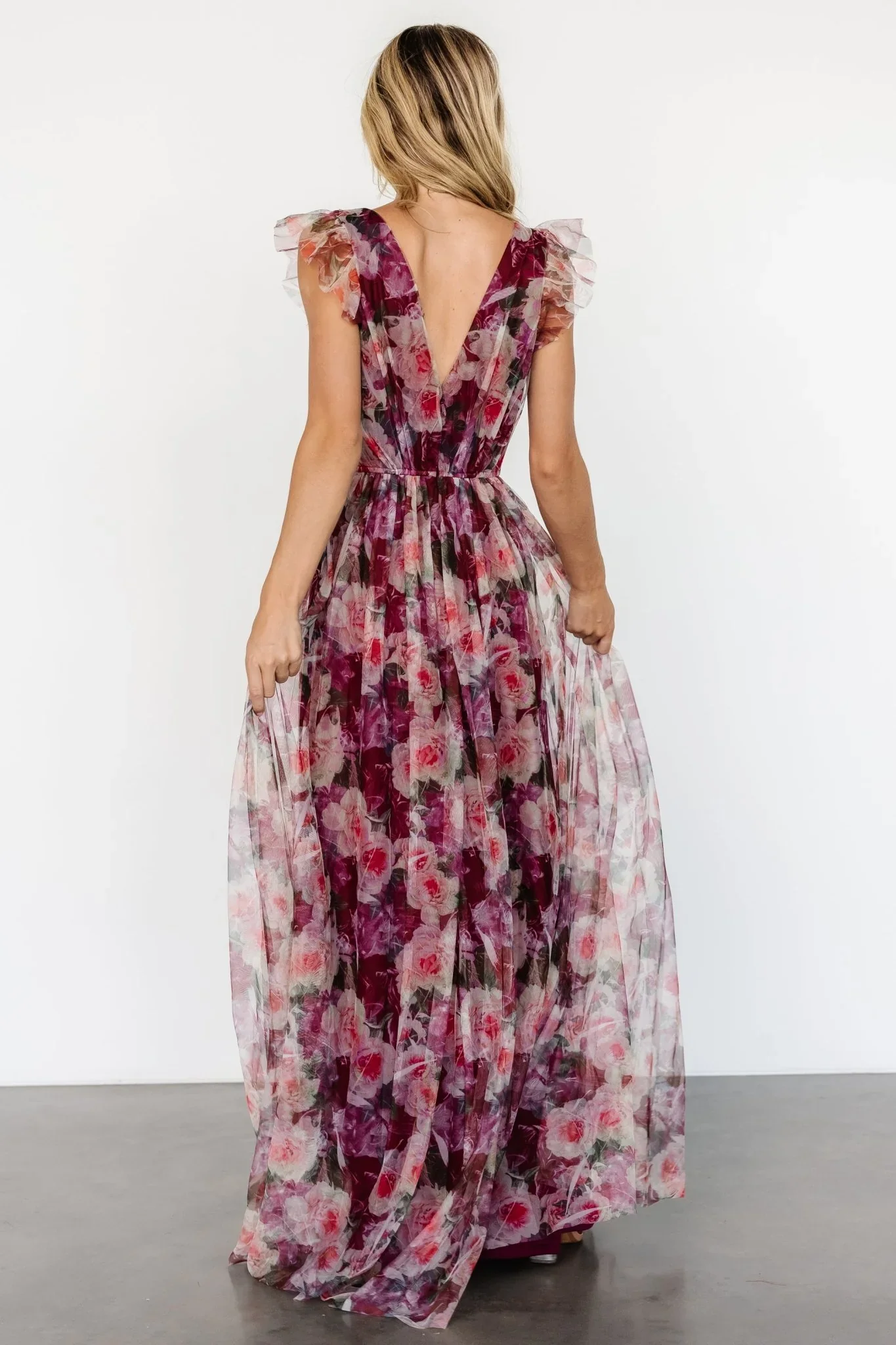 Carmine Maxi Dress | Wine Floral - luluinthesky