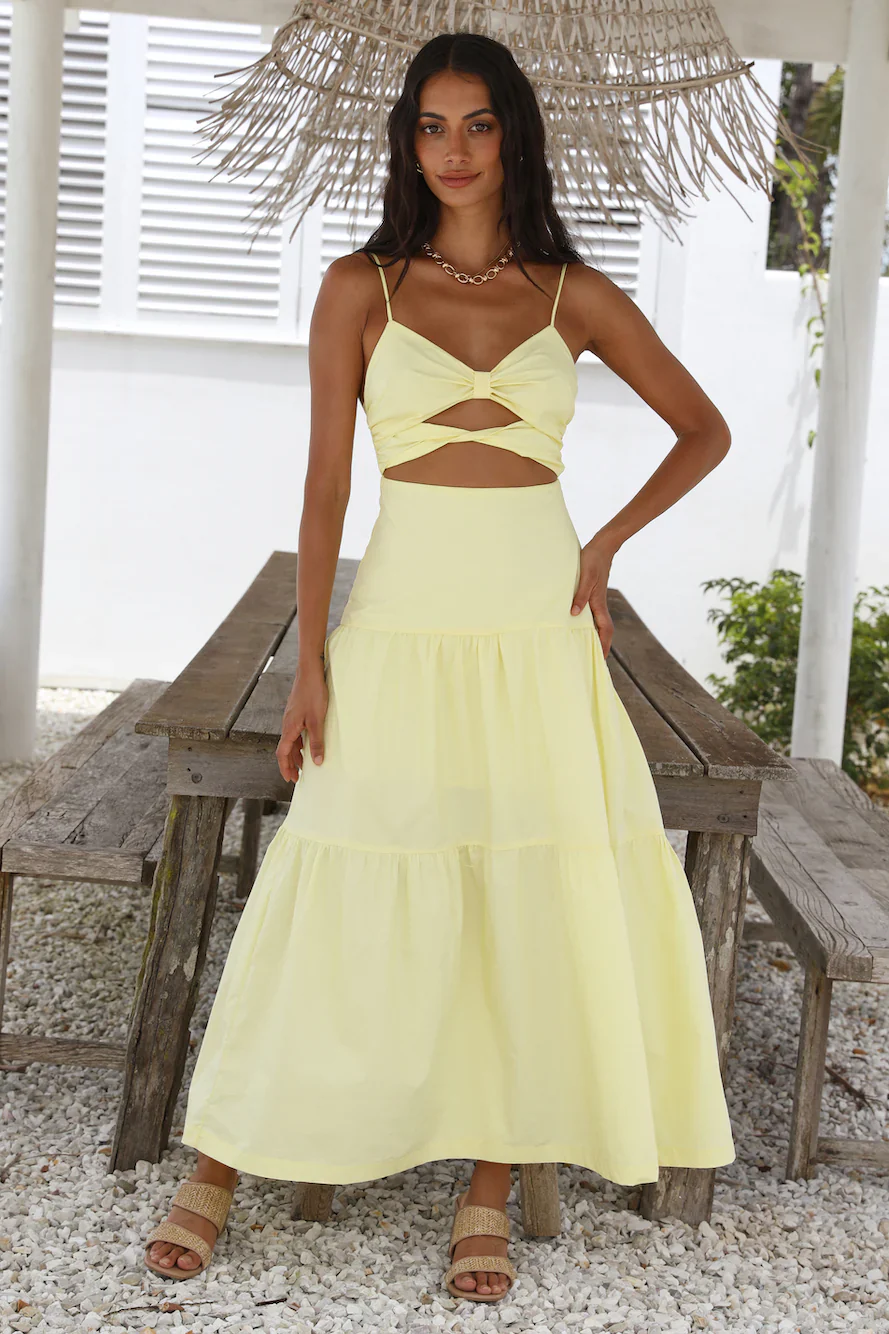 Make It Natural Maxi Dress Yellow - luluinthesky