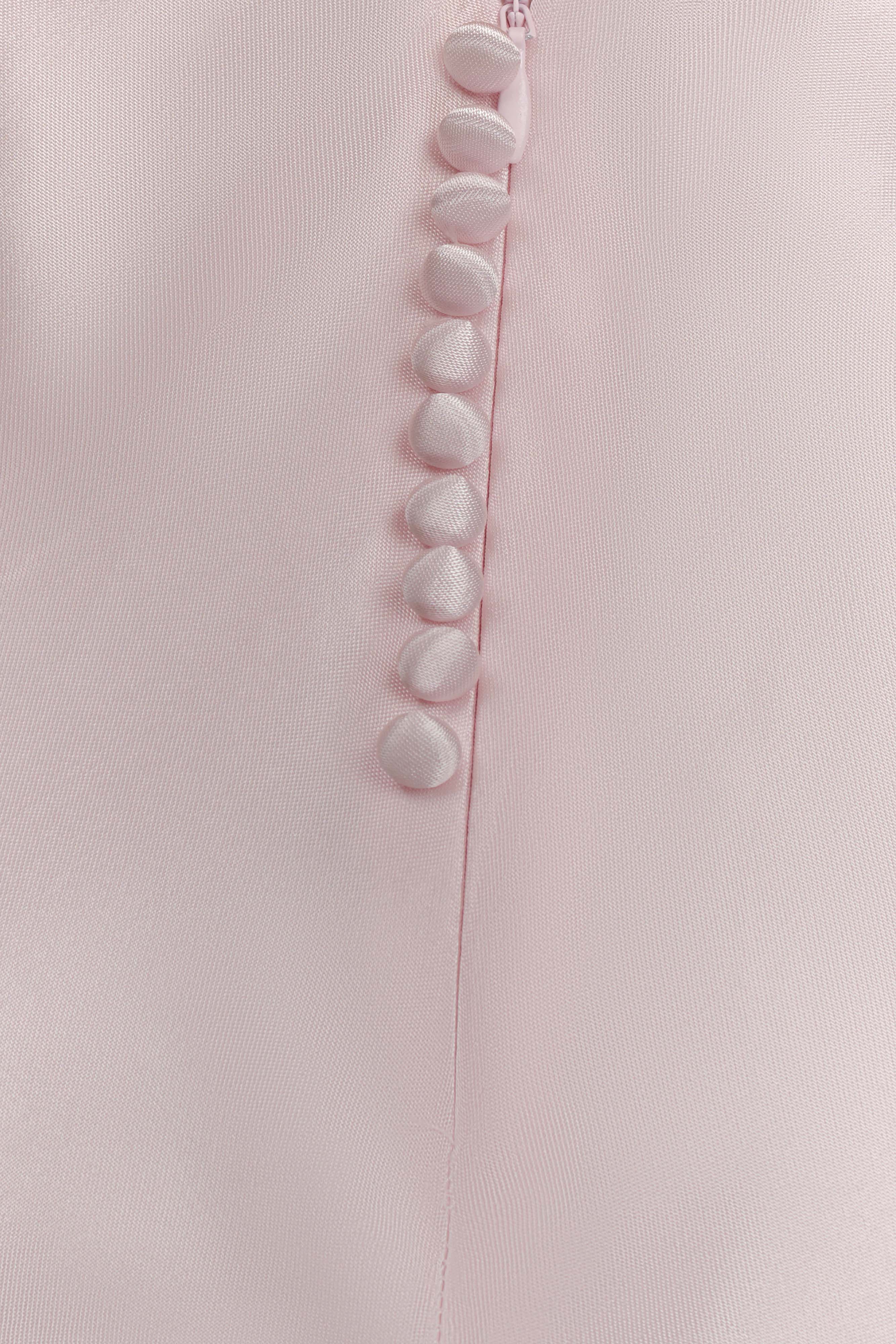 Esther Iridescent Satin Cowl Maxi Dress - Pale Pink - luluinthesky